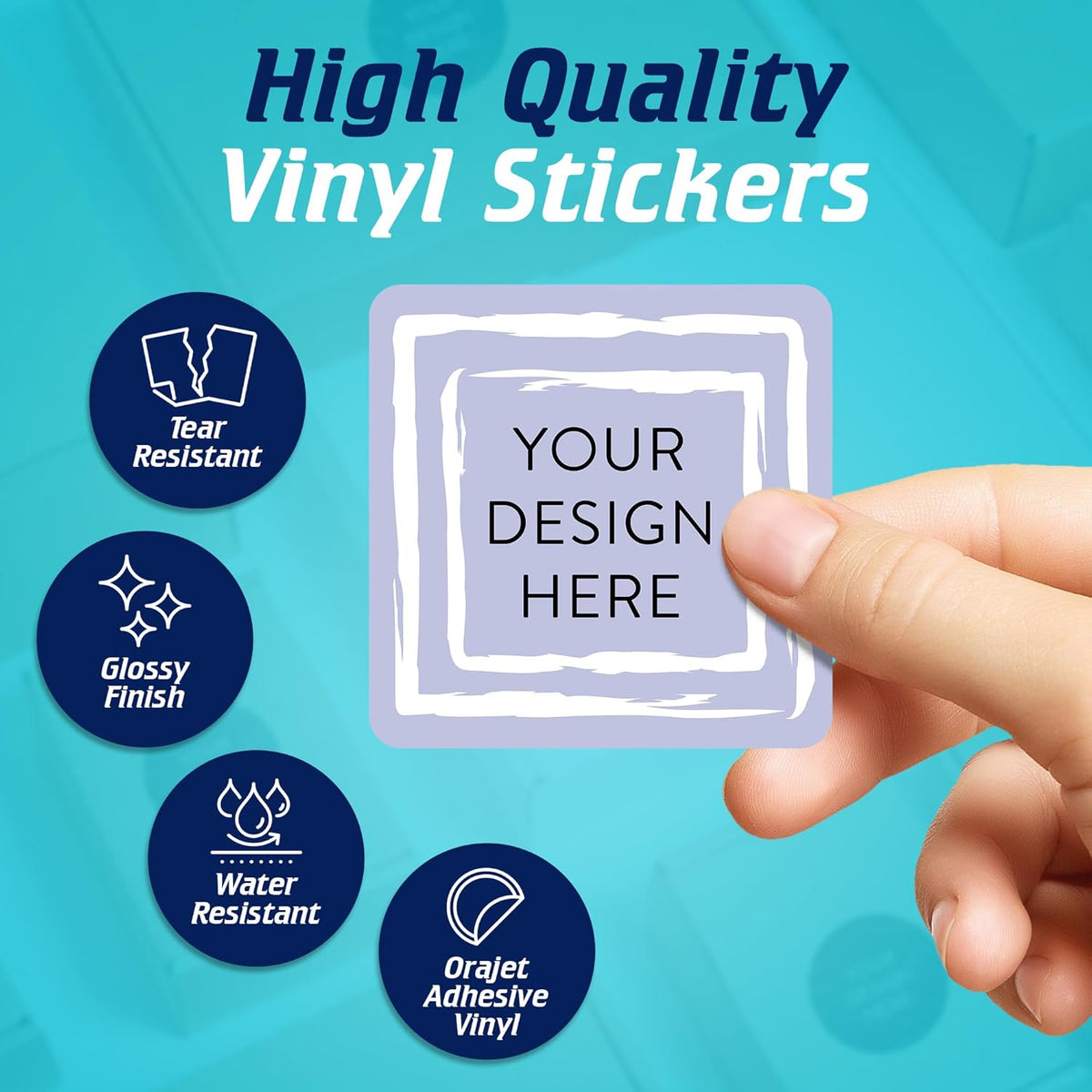 100 Custom Vinyl Stickers - Upload Your own Image, Text, Design, Logo - Personalized Logo Labels