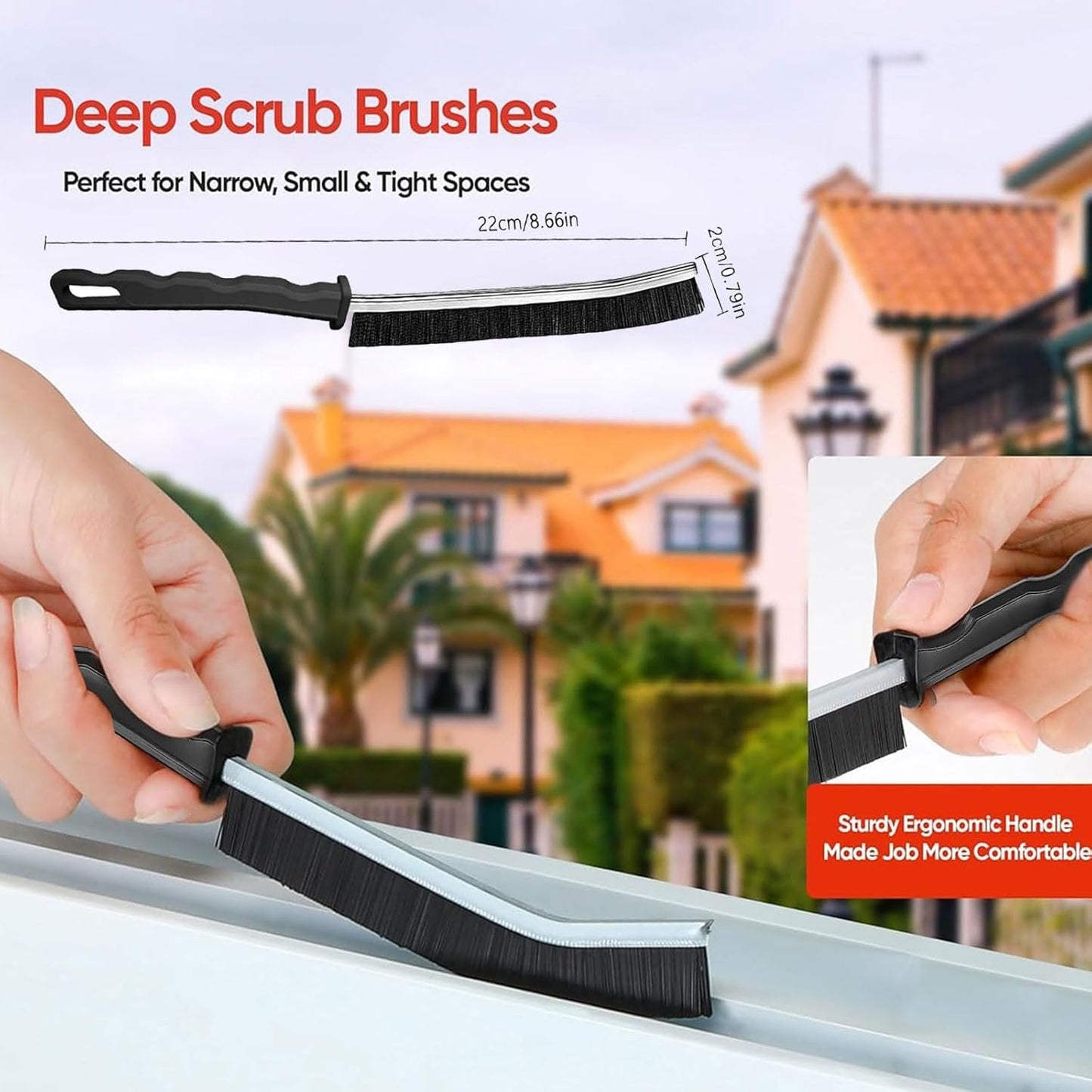 Crevice Cleaning Brush,Multifunctional Cleaning Brush Tool, Bathroom Gap Brush, Small Cleaning
