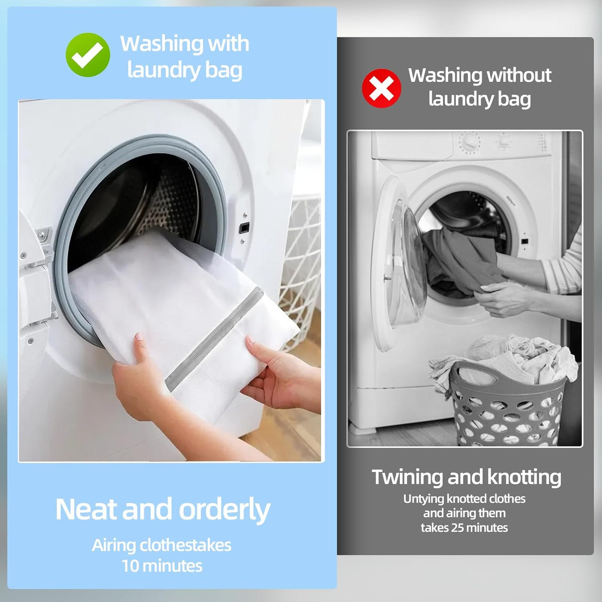 Mesh Laundry Bags, Mesh Wash Bags Durable Mesh Structure with Strong Zipper, Suitable for