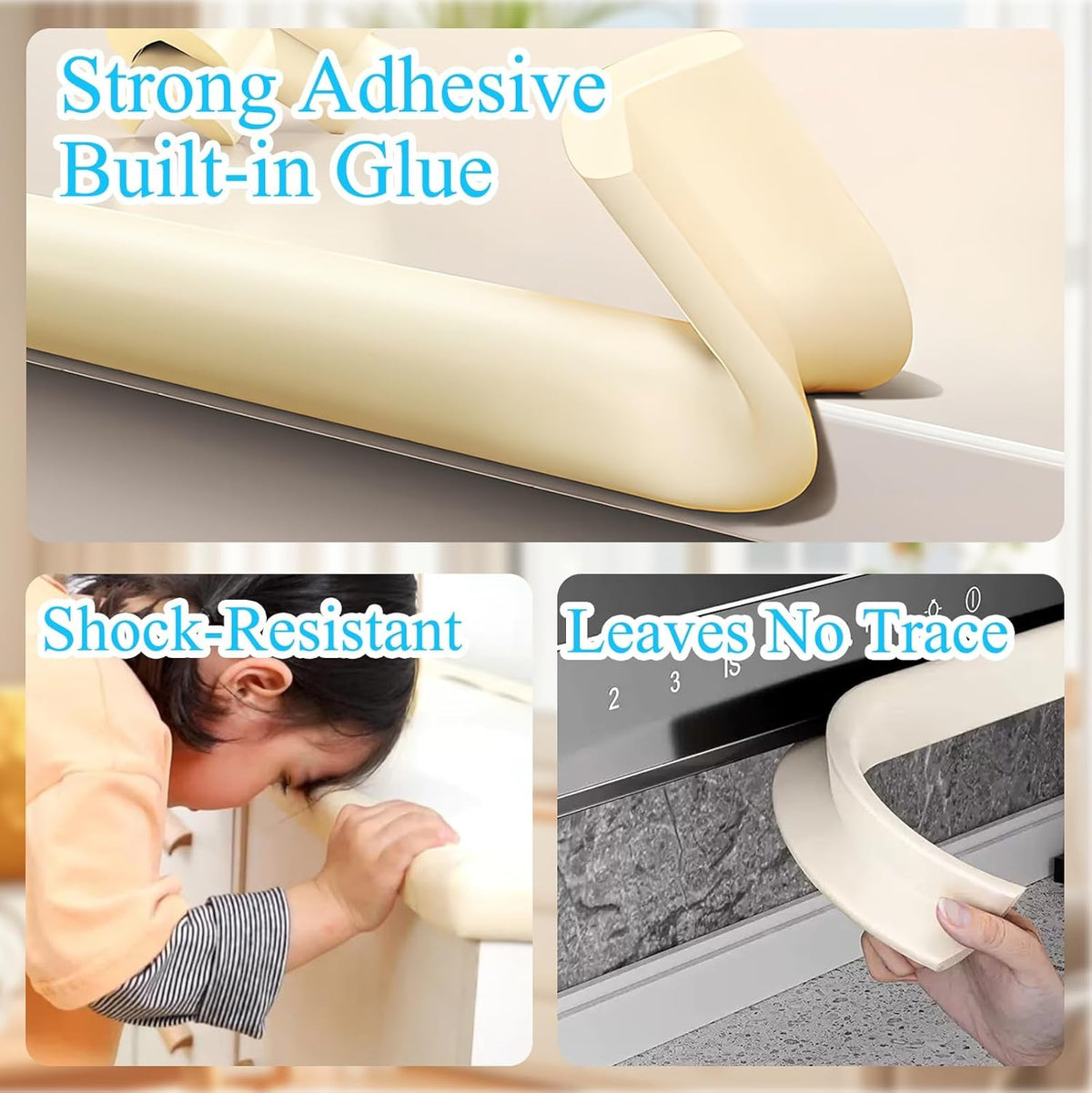 Baby Proofing Edge Corner Protector,1Roll L-Shape Soft Cabinet Door Bumper Corner Strip,8 Furniture