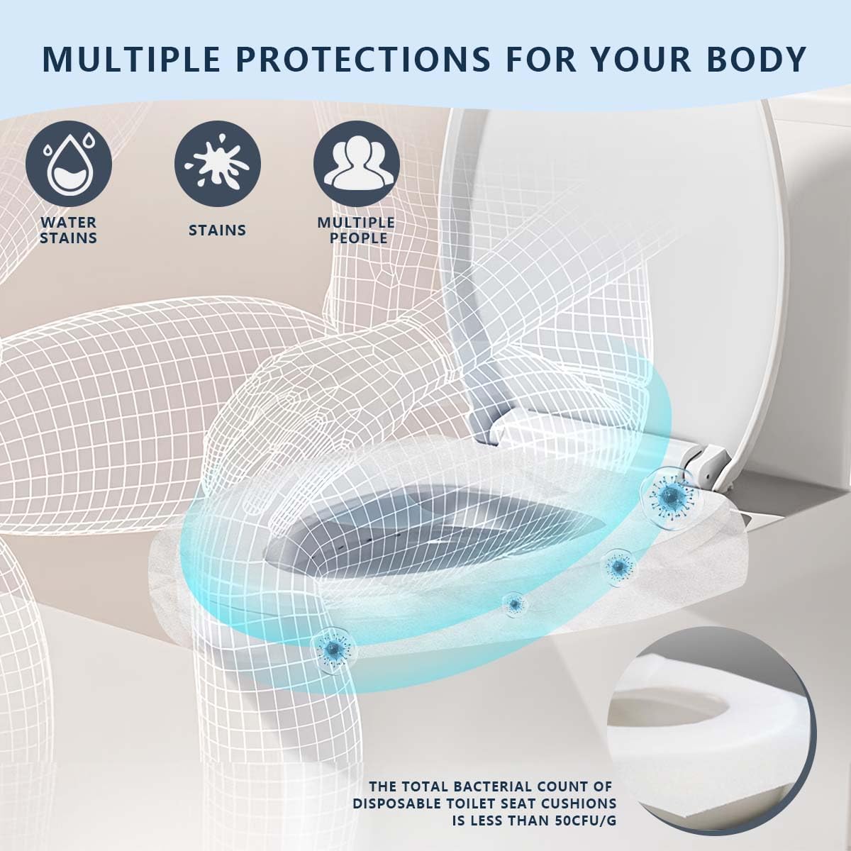1 Pack (250 Pieces) Disposable Toilet Seat Covers Flushable Paper Toilet Seat Cover for Bathroom