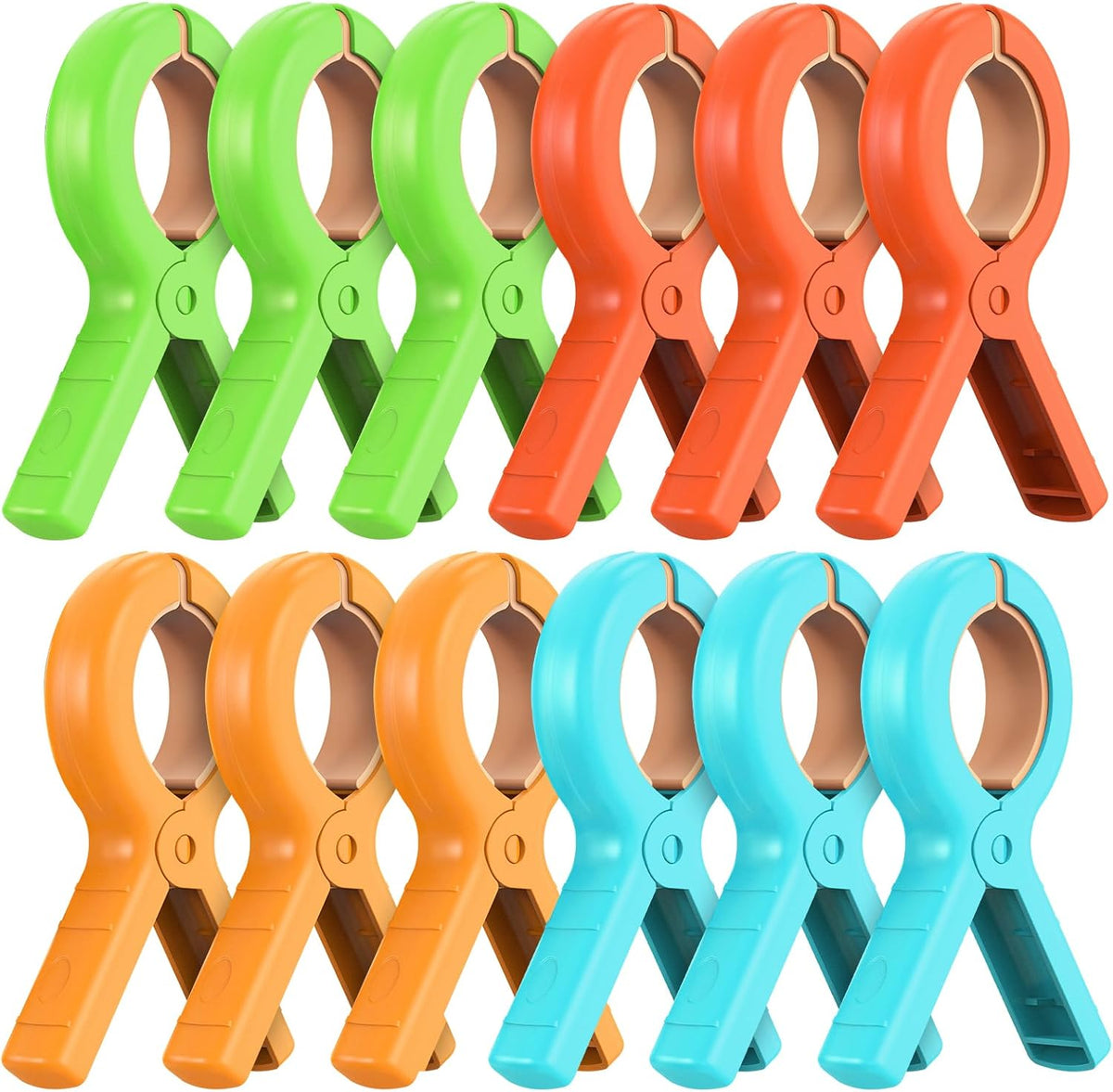 Senbowe 12 Pcs Beach Towel Clips for Beach Chairs, Towel Holder Clips for Chair Pool on
