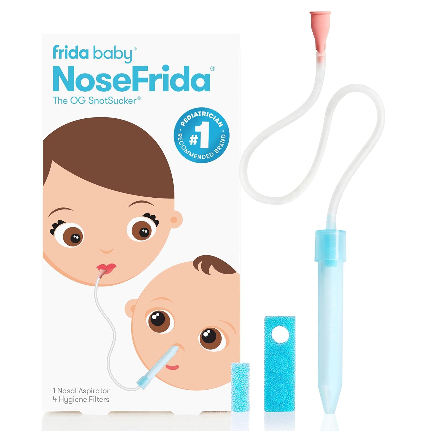 Frida Baby NoseFrida SnotSucker for Baby, Nasal Aspirator for Baby, Nose Sucker Baby Nasal