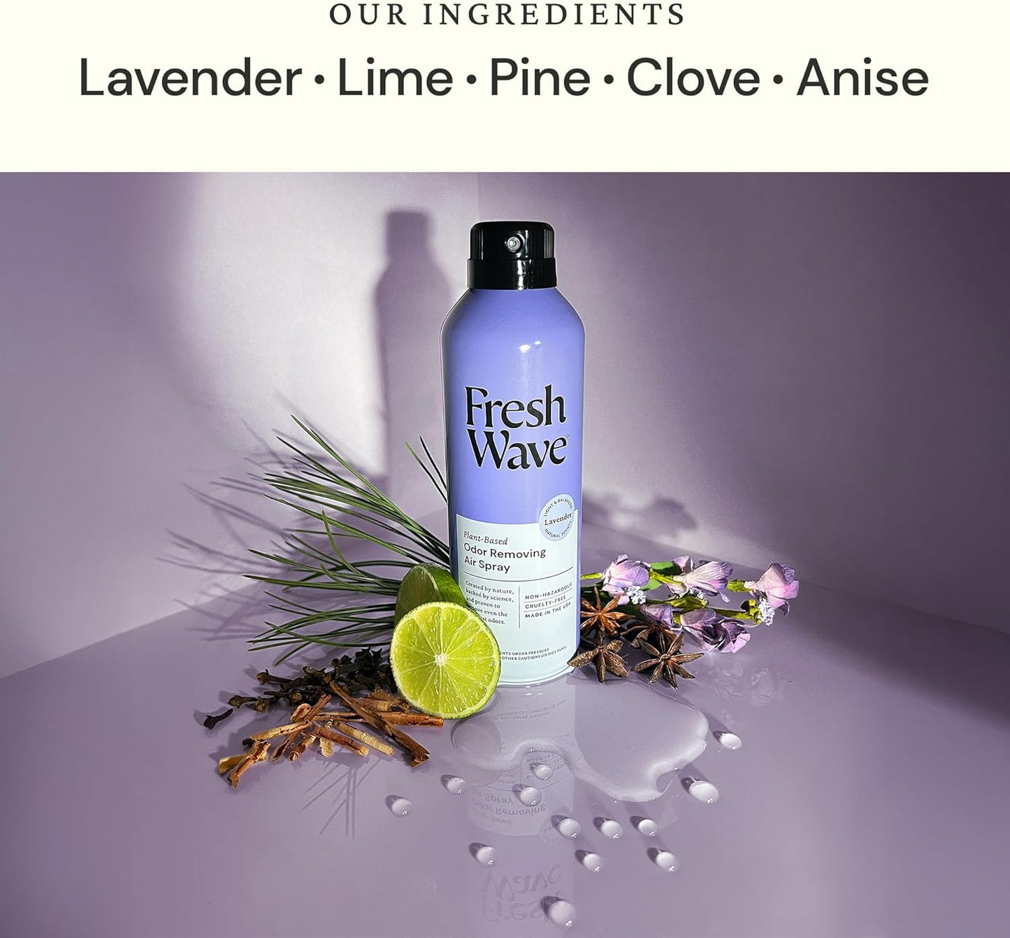 Fresh Wave Lavender Odor Eliminator Spray & Air Freshener, 8 oz. | Pack of 2 | Non-Aerosol, Fine