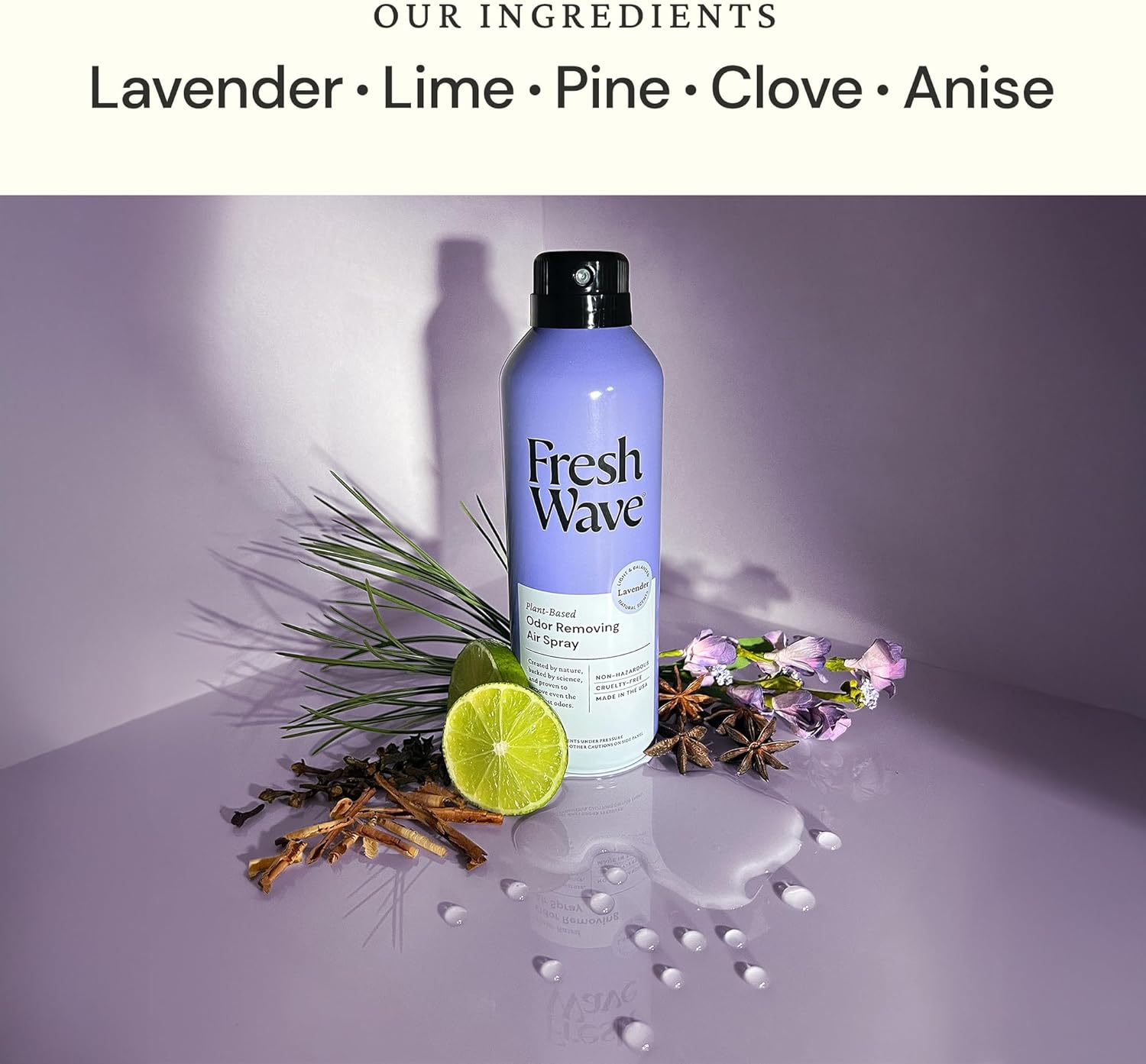 Fresh Wave Lavender Odor Eliminator Spray & Air Freshener, 8 oz. | Pack of 2 | Non-Aerosol, Fine