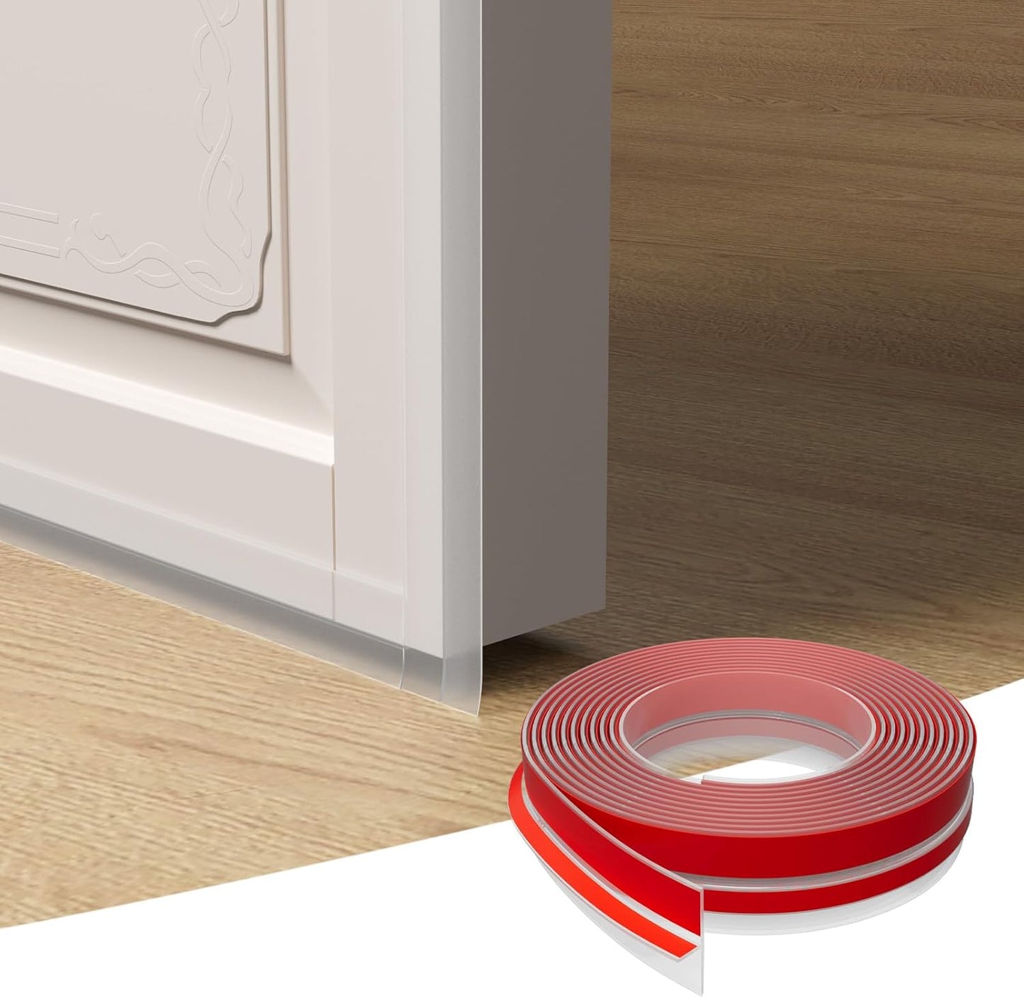 T-Shaped Door Draft Stopper, 1.97 in x 40 Ft Silicone Seal Strip for Windows Gaps, Weather