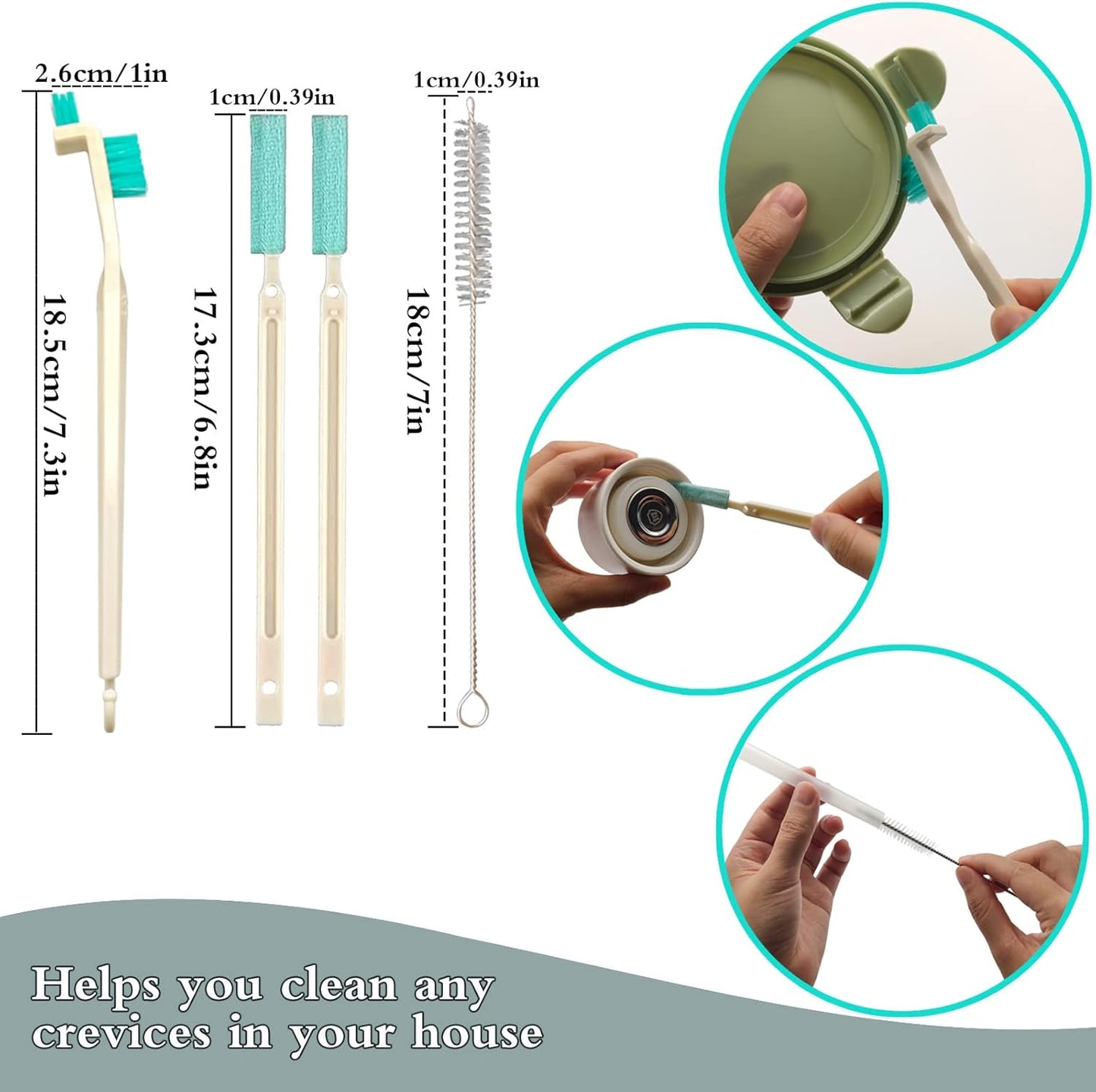 18 Pcs Small Household Cleaning Brushes by ELEMGULY,Deep Detail Crevice Brush Set for Hole, Gap