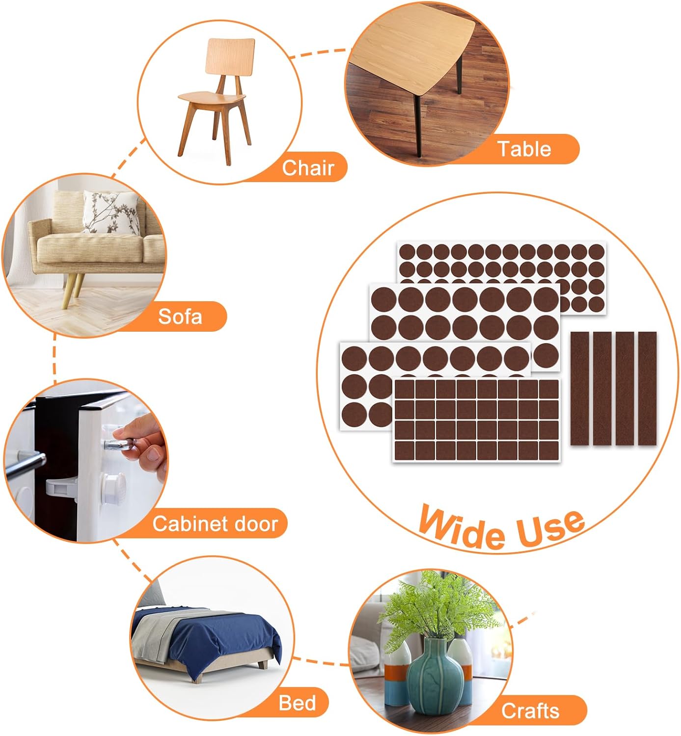 Felt Furniture Pads 400 Pieces, Furniture Pads for Hardwood Floors, Floor Protectors for Furniture