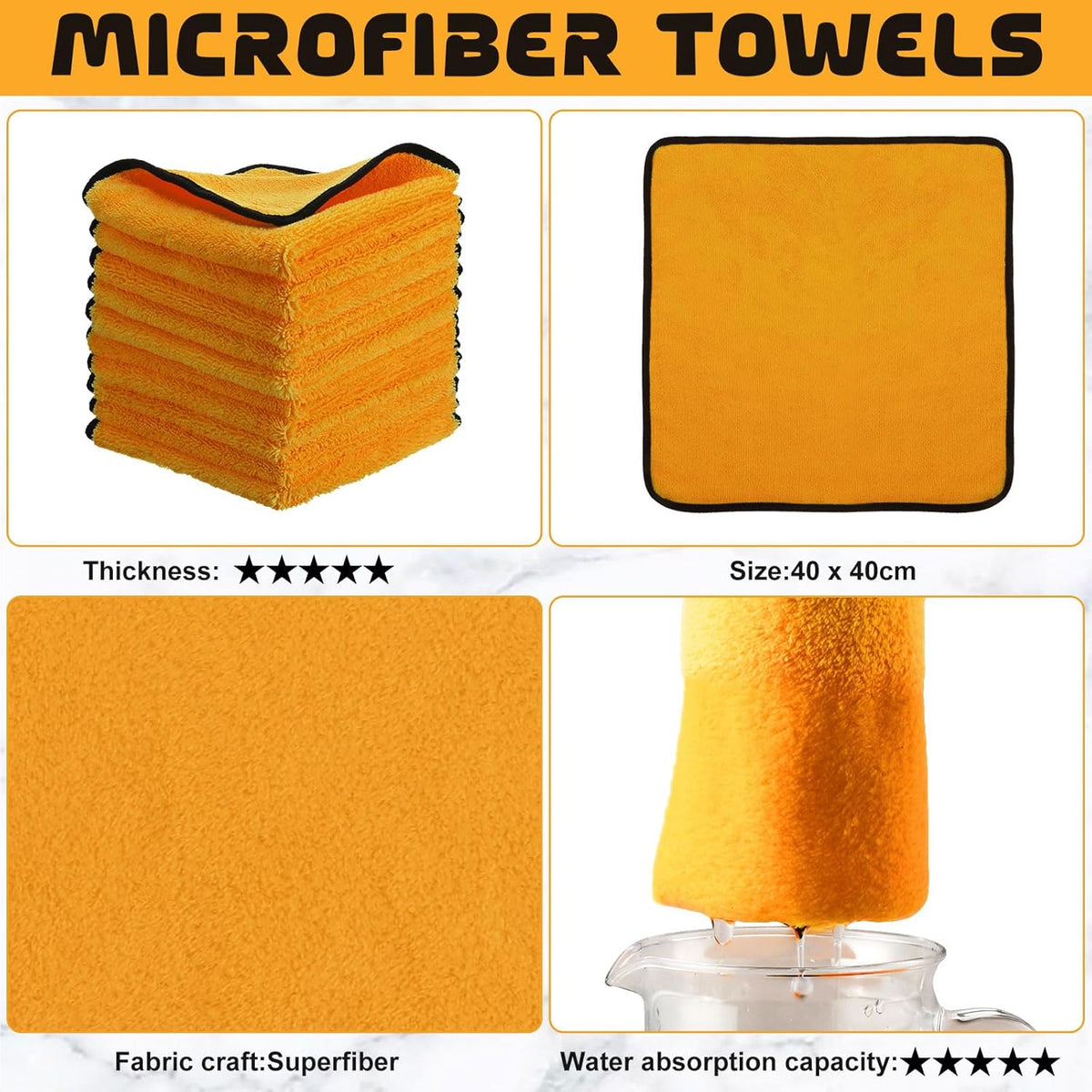 Tallew 12 Pcs Microfiber Towels 16 Inch x 16 Inch Microfiber Cloth Car Drying Towels for Cars