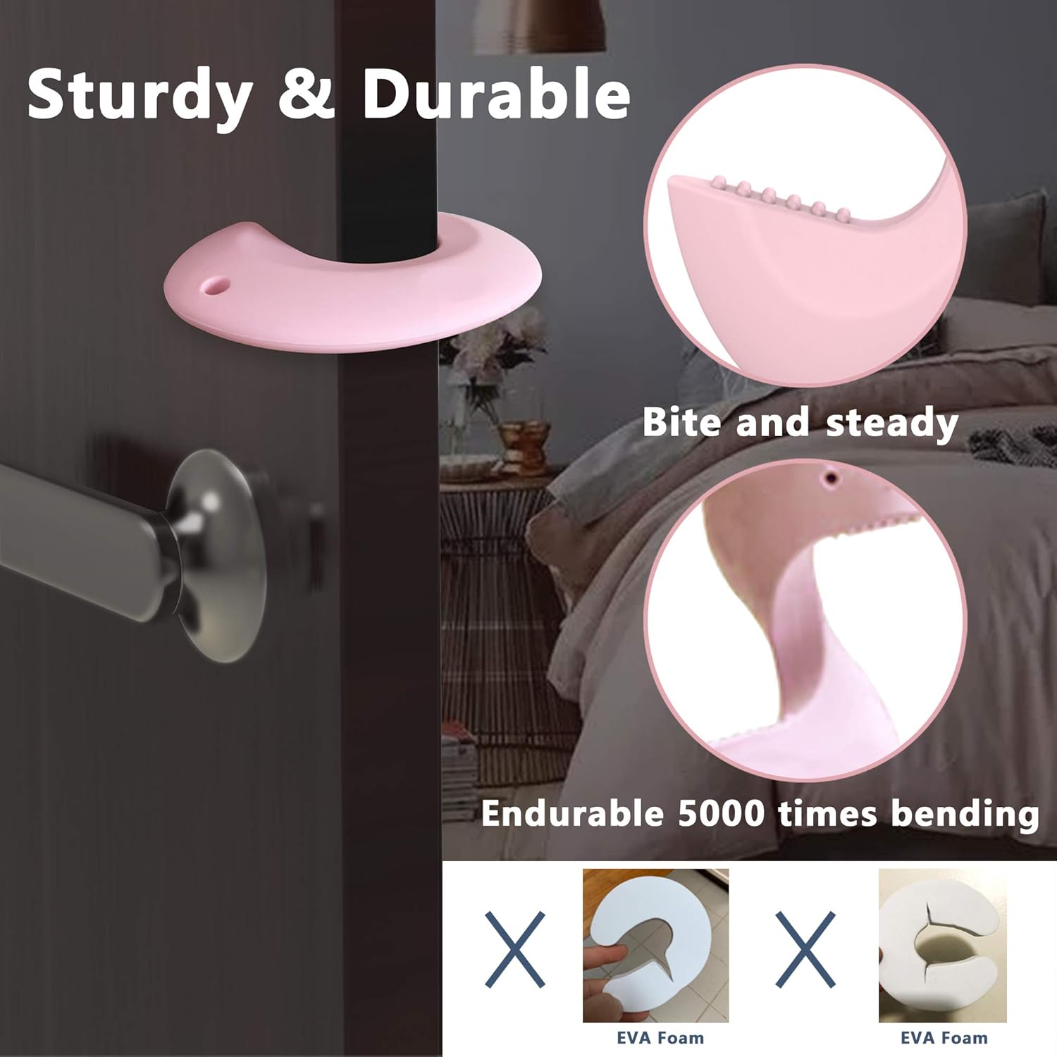 Silicone Door Pinch Guard and Door Slam Stopper, Durable Finger Pinch Guard, Prevents Pinch