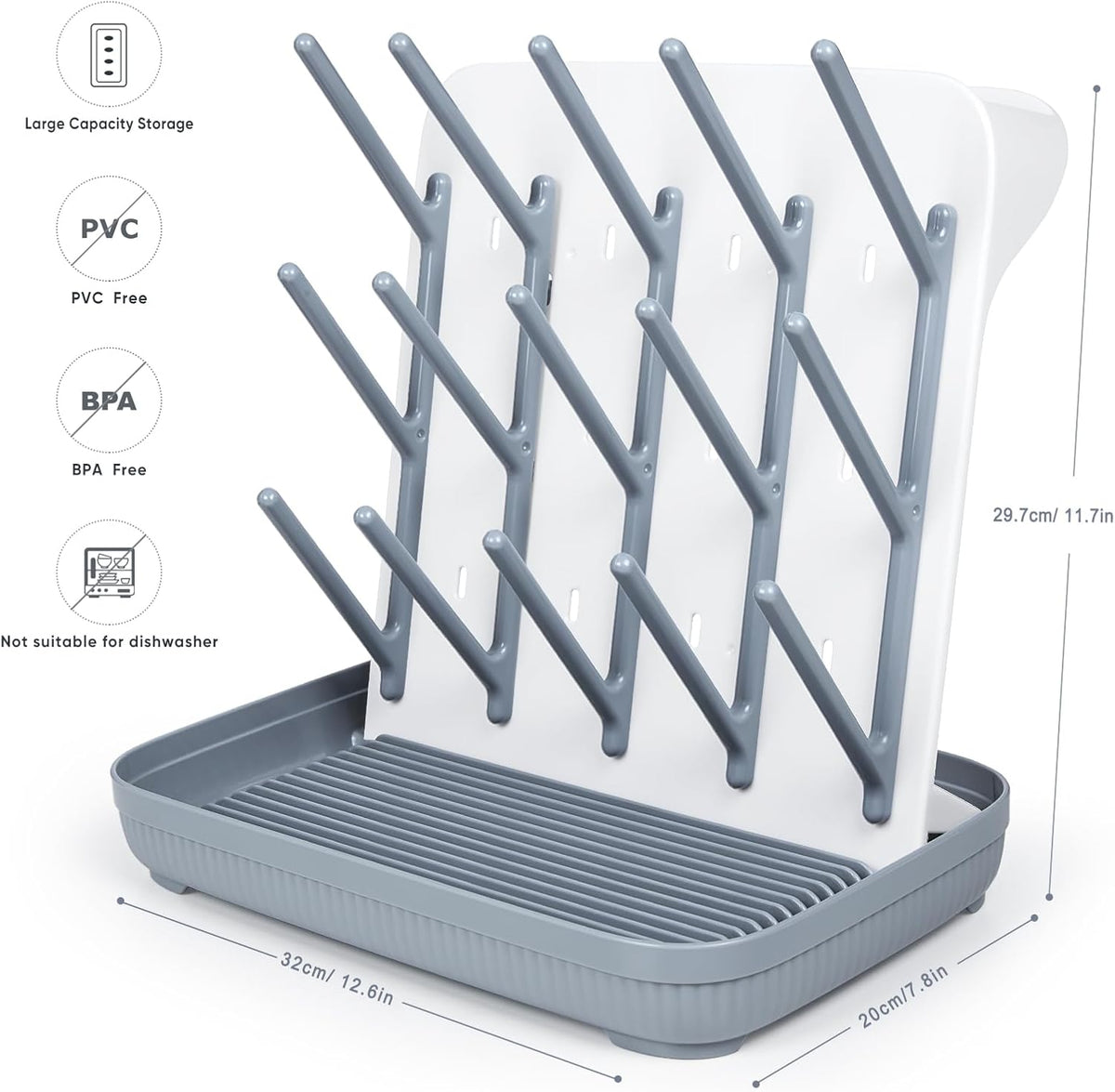 Termichy Baby Bottle Drying Rack: Large Vertical Bottle Dryer Rack Holder - Space Saving Standing