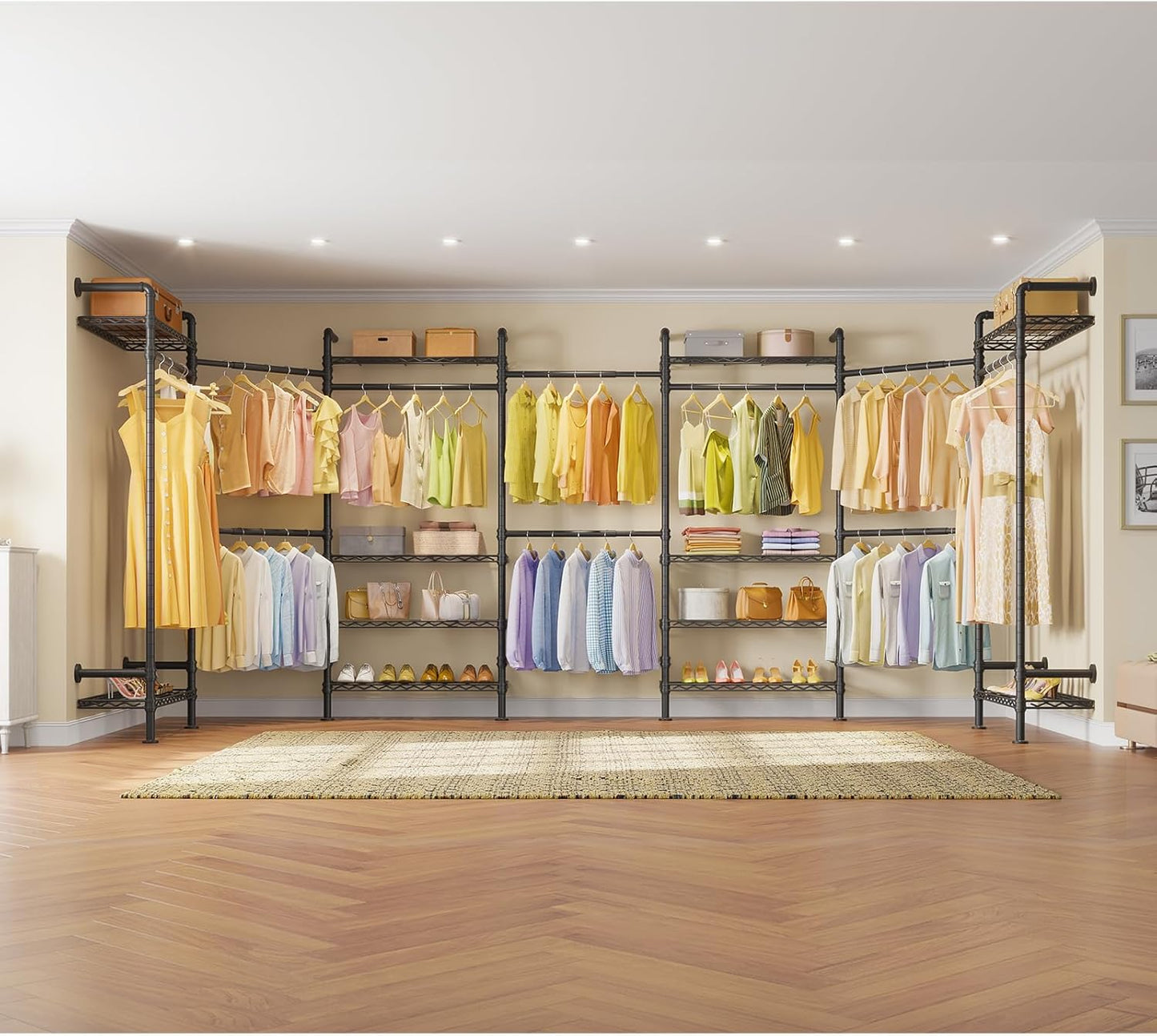 Timate F3 Garment Rack Heavy Duty Clothes Rack for Hanging Clothes, Expandable Industrial Pipe Wall