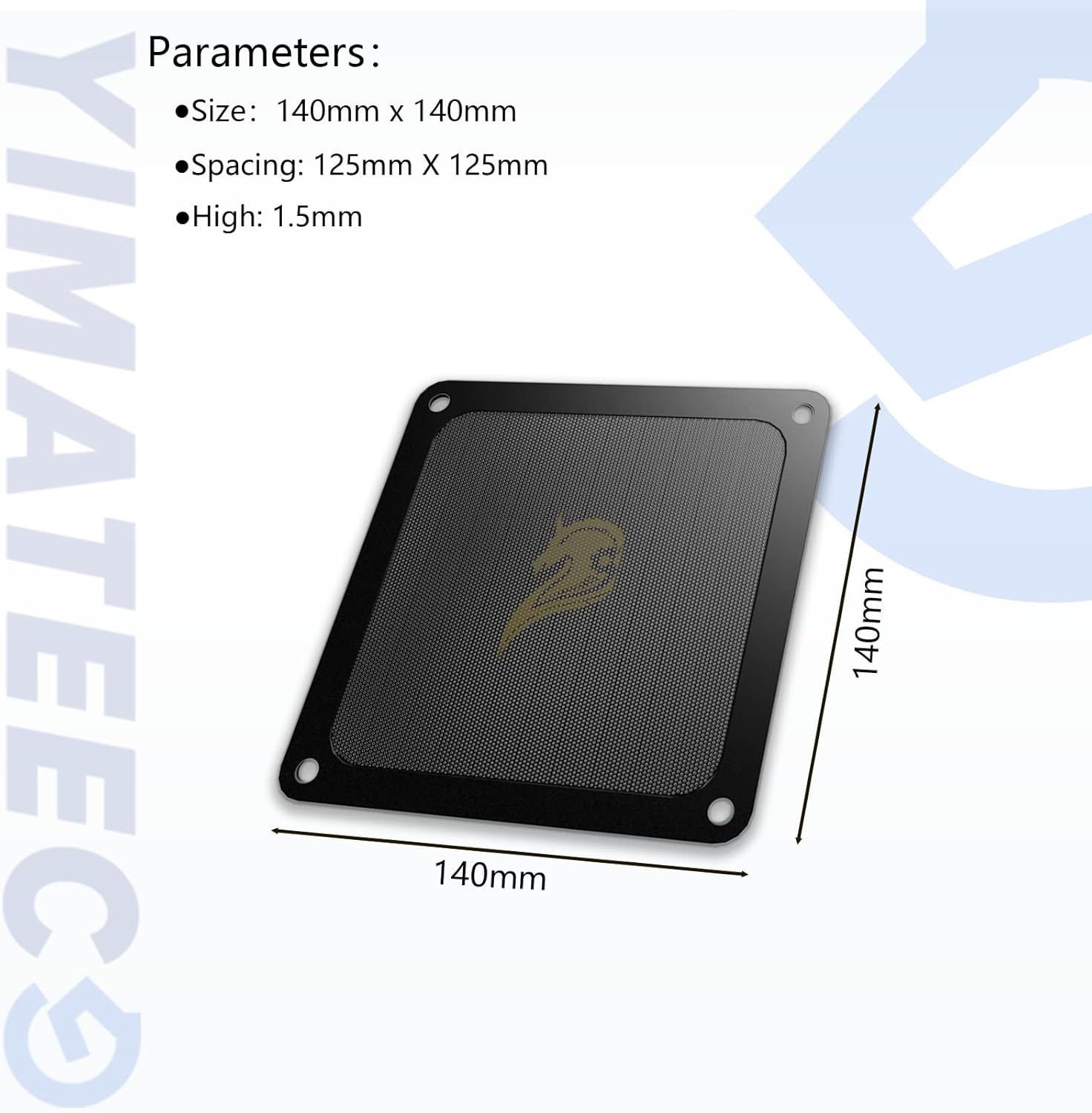 140mm Fan Filter PC Dust Filter Computer Fan Grills Dust Mesh Magnetic Frame PC Case Cover
