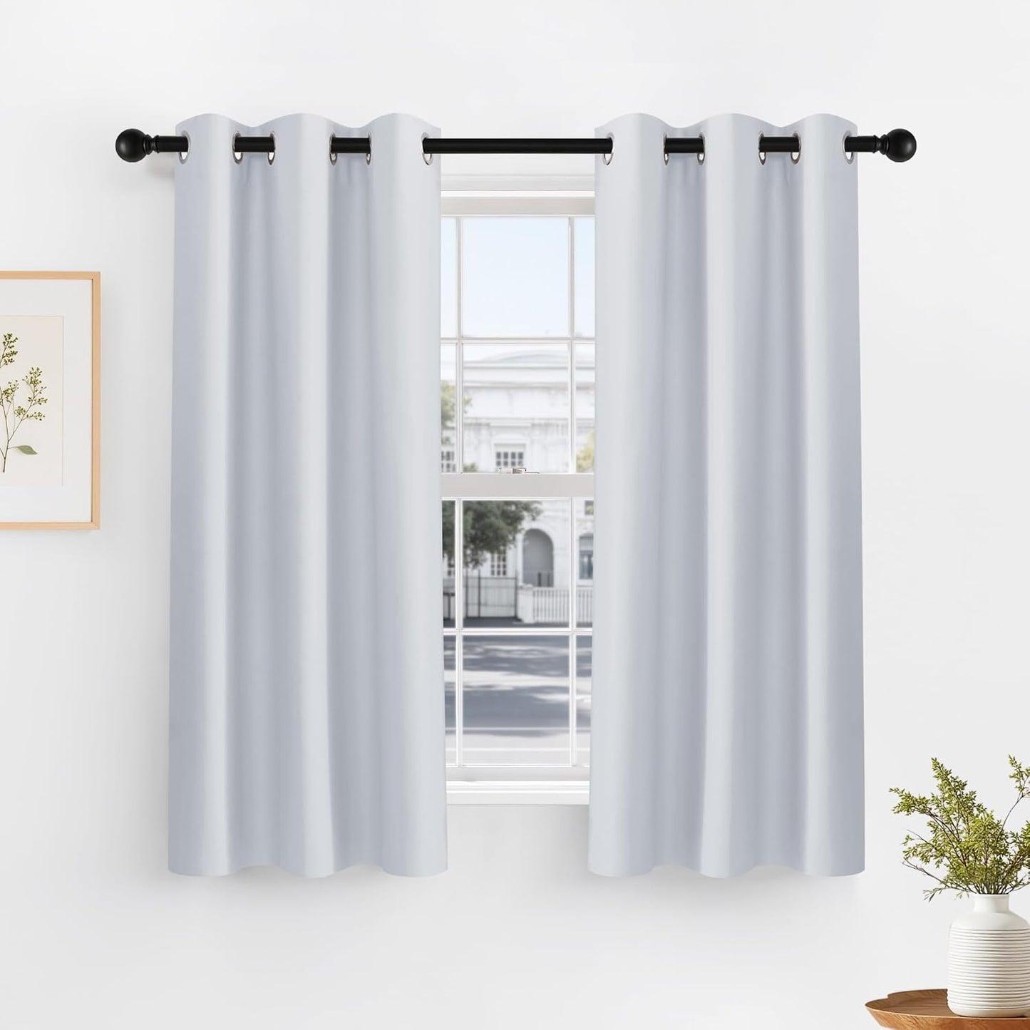 PONY DANCE White Room Darkening Curtains for Living Room 2 Panels Set, 42" W x 60" L, Thermal