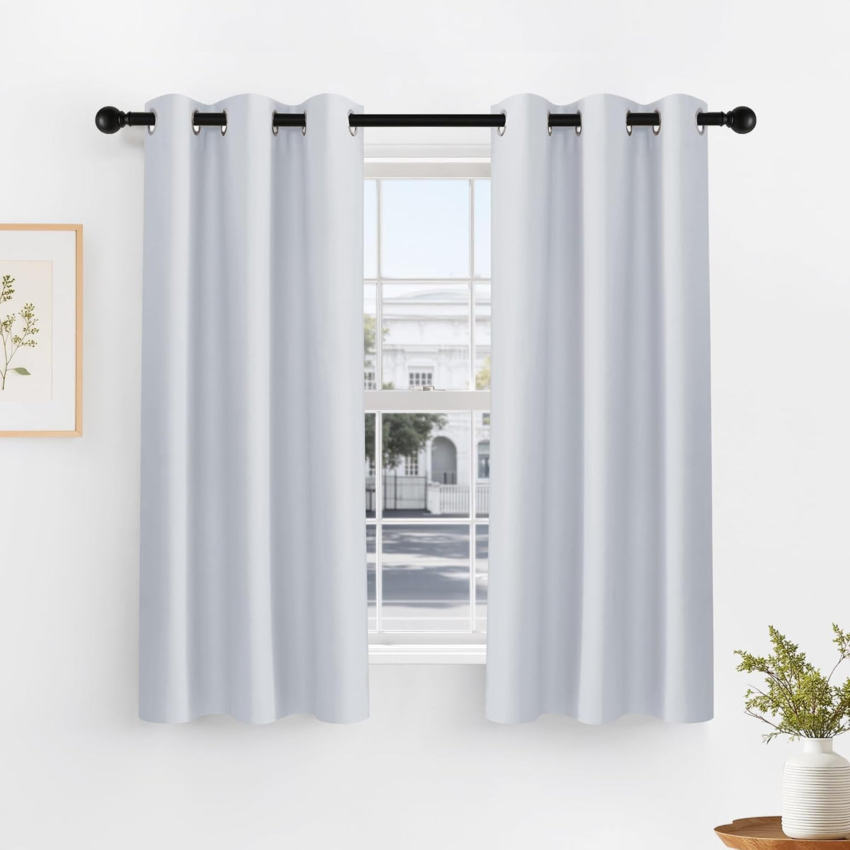 PONY DANCE White Room Darkening Curtains for Living Room 2 Panels Set, 42" W x 60" L, Thermal