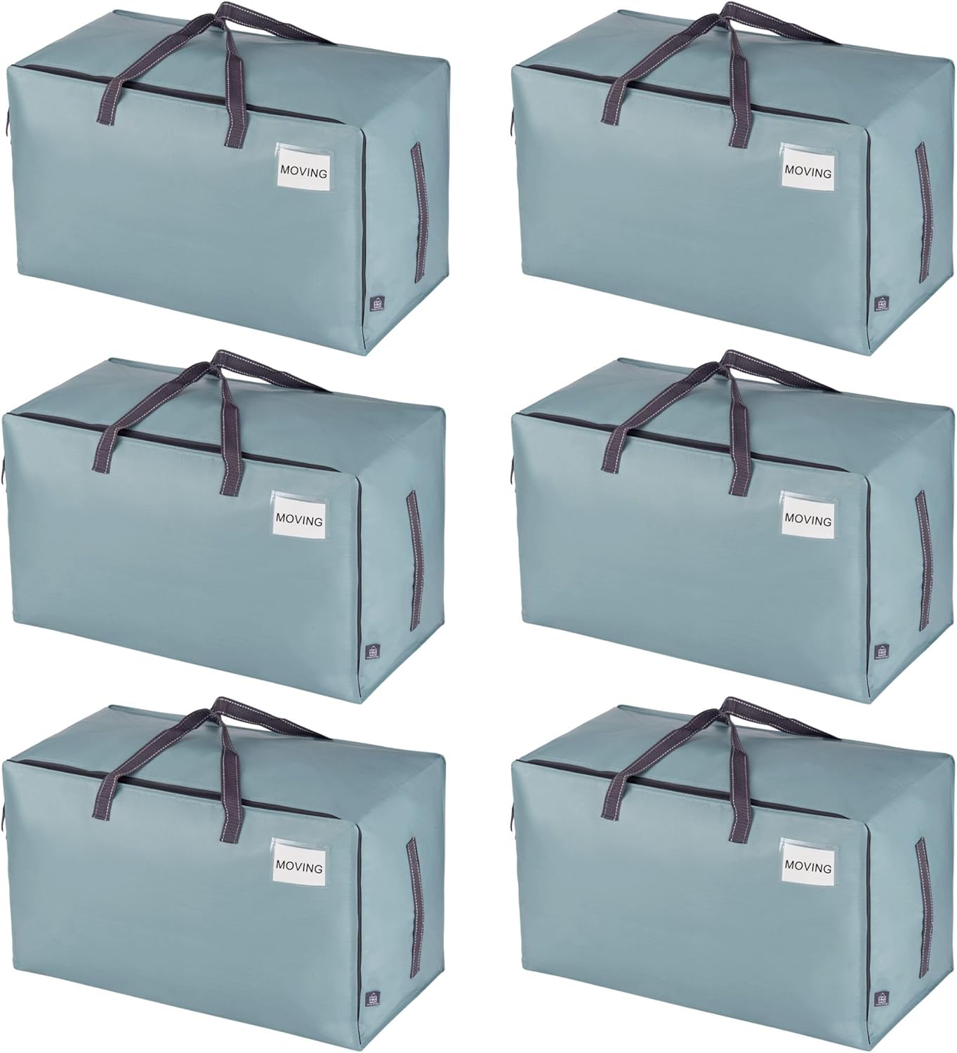 VENO 6 Pack Moving and Storage Bags, Heavy Duty, Alternative to Moving Boxes, Large Packing Totes