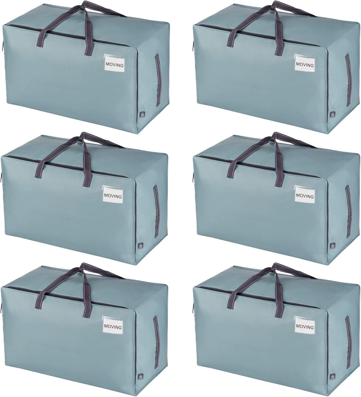 VENO 6 Pack Moving and Storage Bags, Heavy Duty, Alternative to Moving Boxes, Large Packing Totes