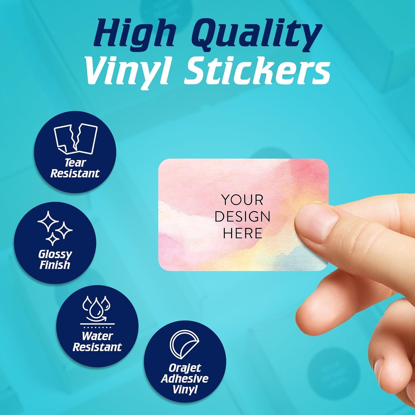 100 Custom Vinyl Stickers - Upload Your own Image, Text, Design, Logo - Personalized Logo Labels