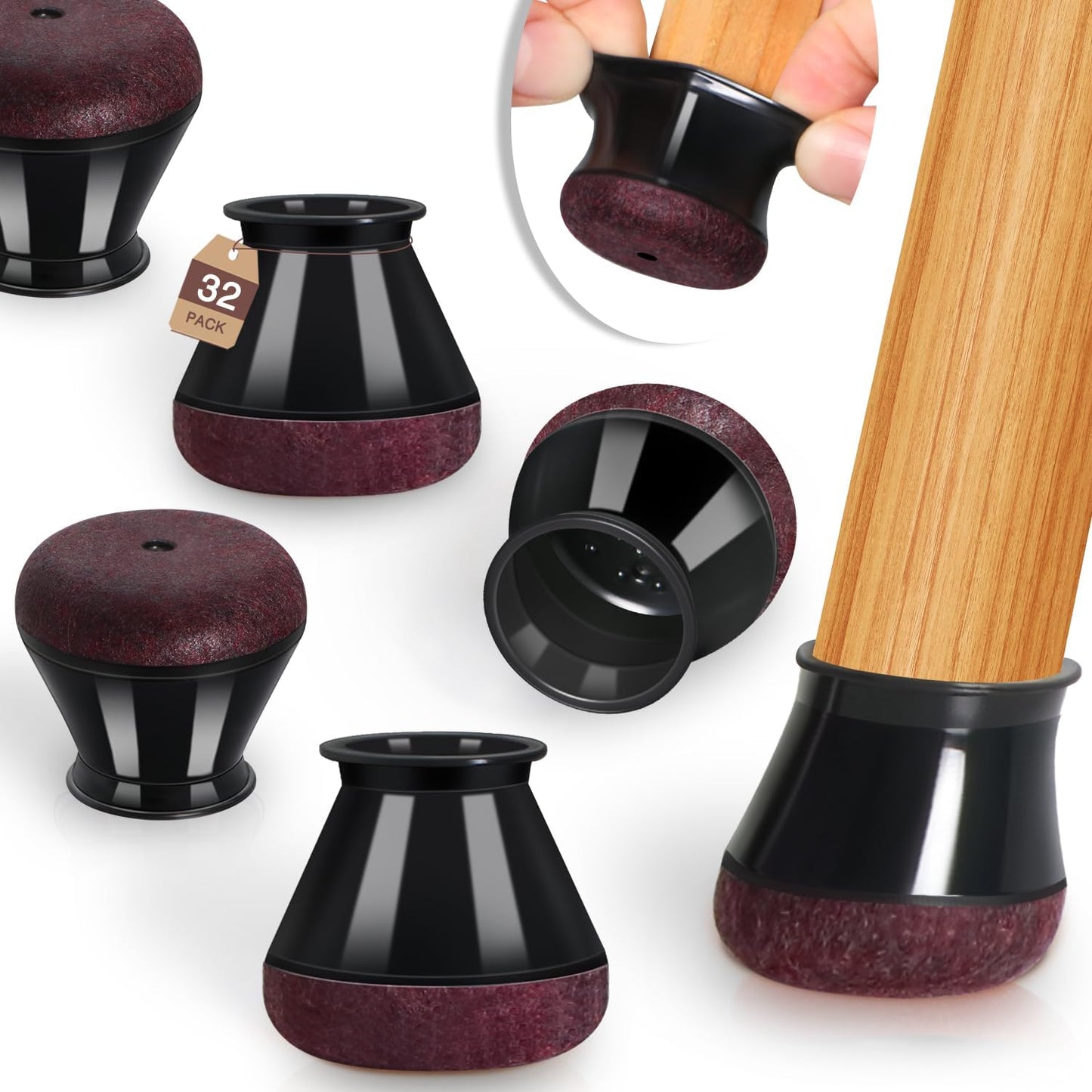 Chair Leg Floor Protectors Chair Leg Protectors for Hardwood Floors Felt Silicone Caps Strengthen