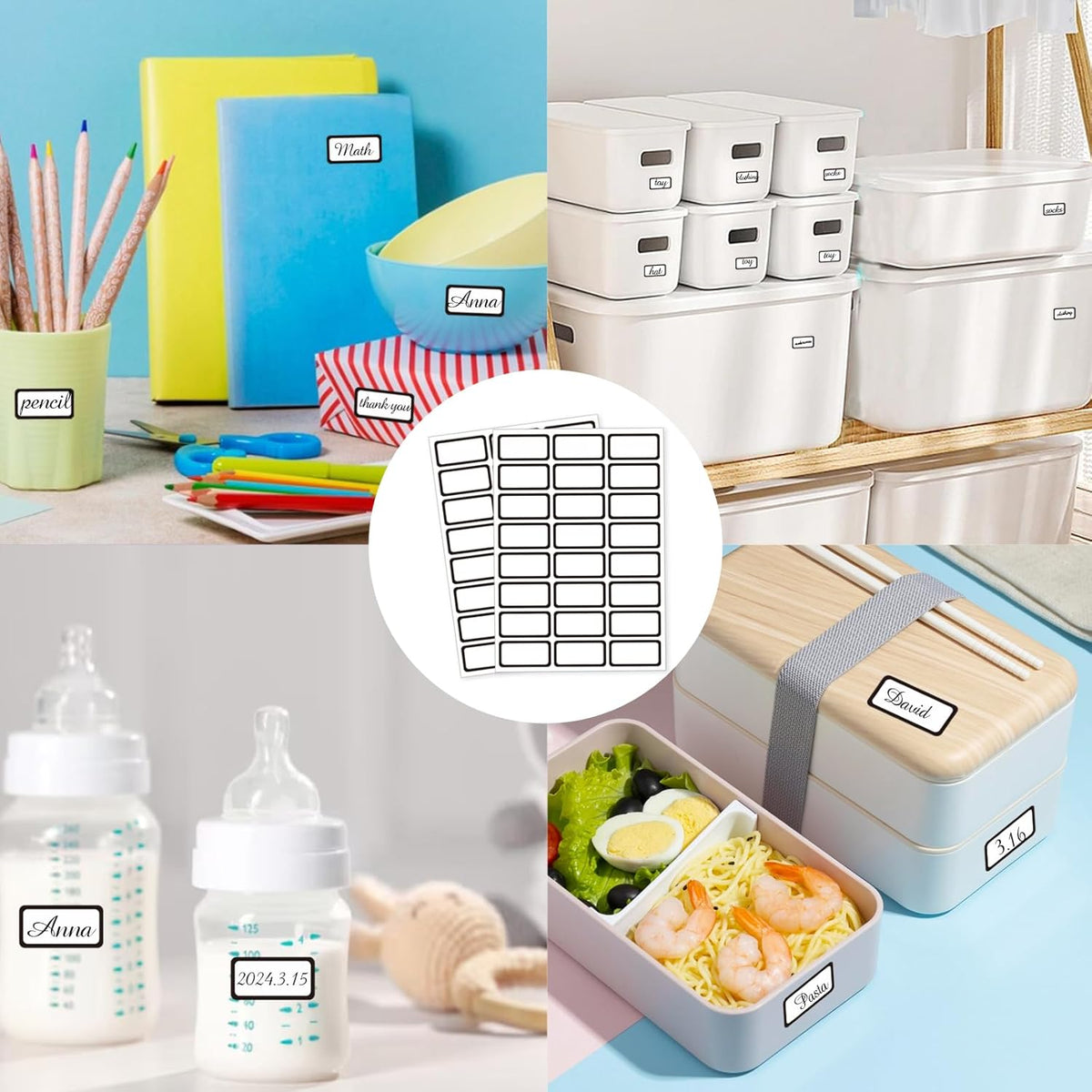 STARLIBOO Removable Labels, Blank Freezer Labels for Food Containers, 1x2 Inch Freezer Stickers