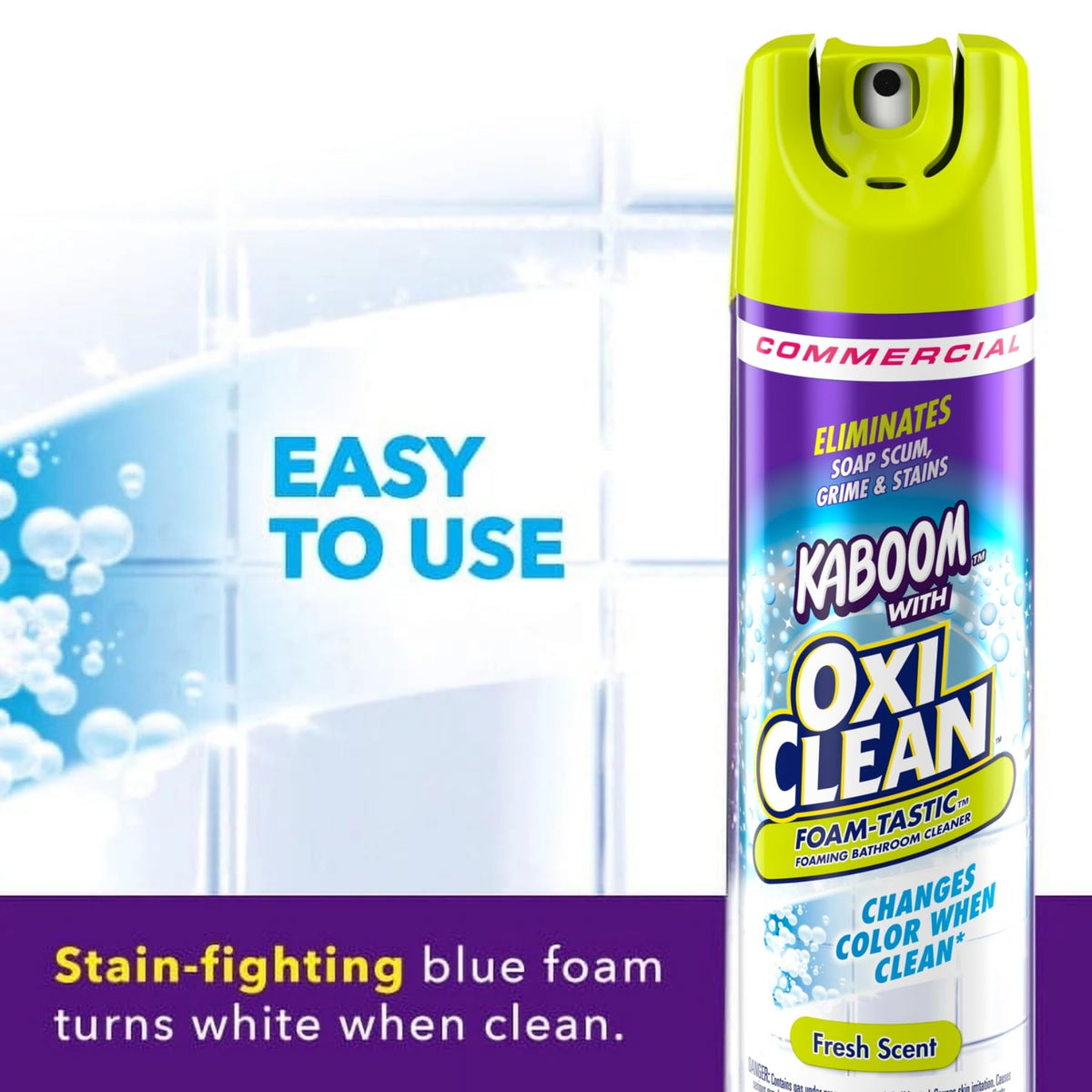Kaboom 5703700071CT Foamtastic Bathroom Cleaner, Fresh Scent, 19 oz Spray Can – view 2