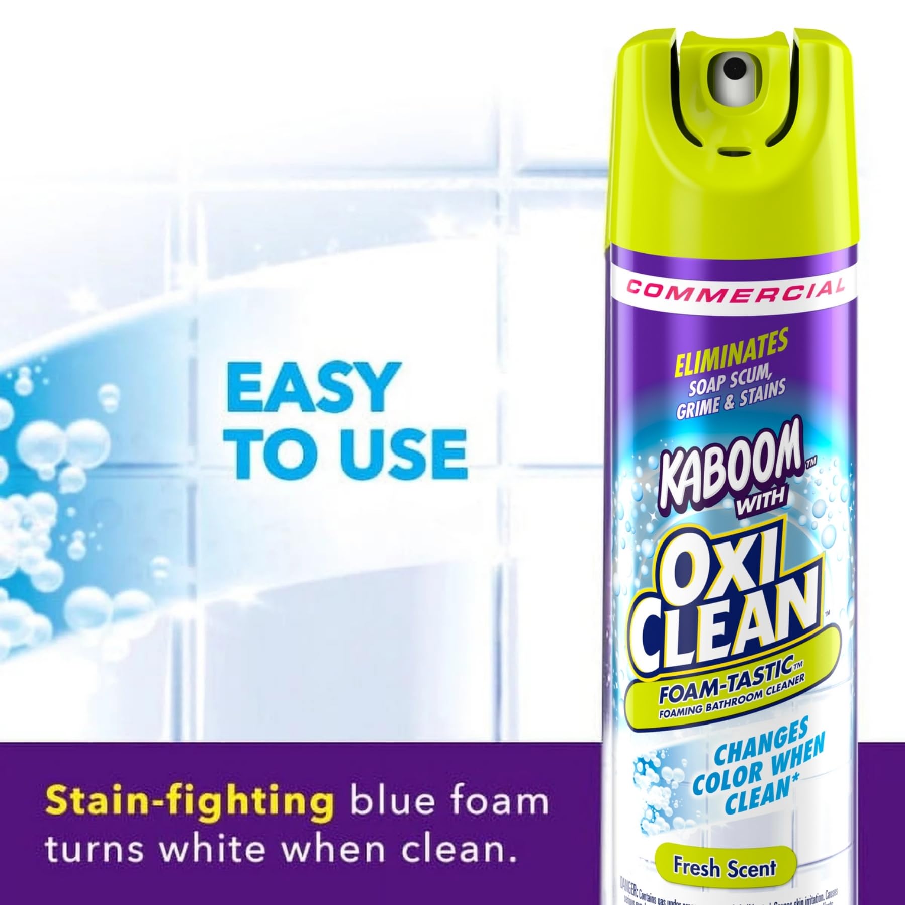 Kaboom 5703700071CT Foamtastic Bathroom Cleaner, Fresh Scent, 19 oz Spray Can – view 2