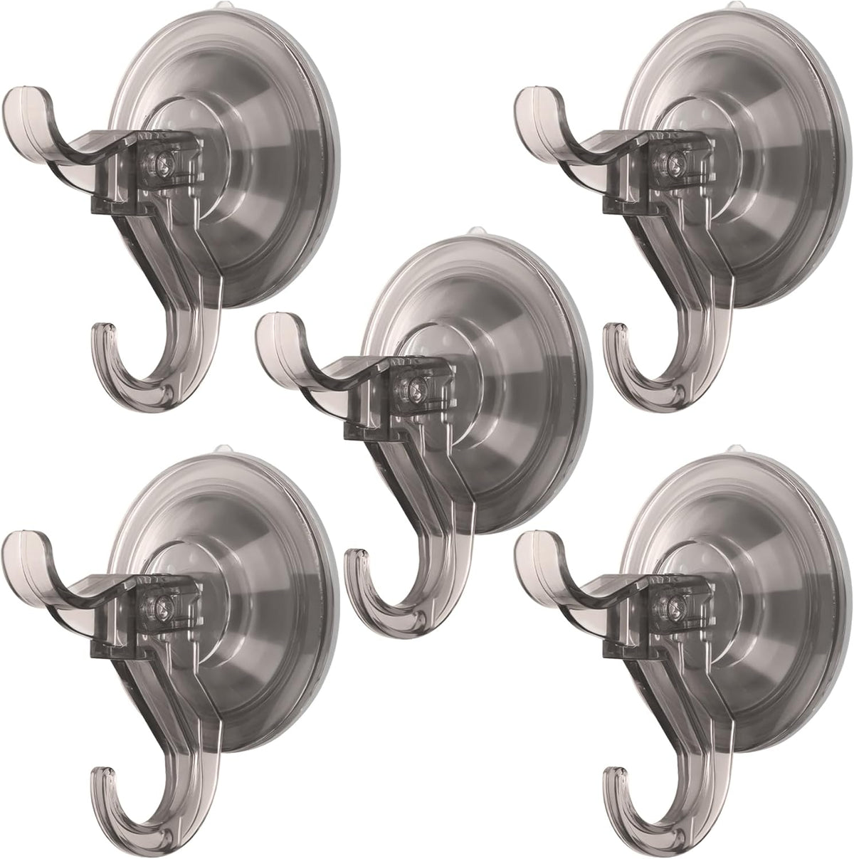 Antimbee Suction Hooks, 5 Pack Clear Hanger, Removable Small Suction Cups for Shower, Bathroom
