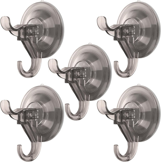 Antimbee Suction Hooks, 5 Pack Clear Hanger, Removable Small Suction Cups for Shower, Bathroom