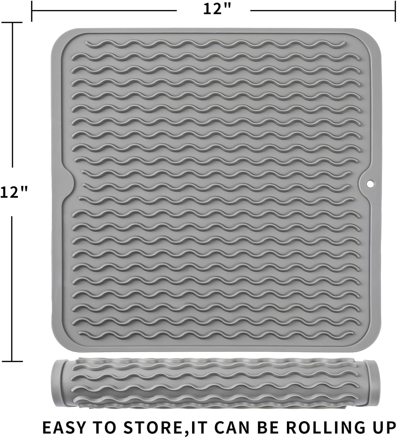 Silicone Dish Drying Mat for Multiple Usage,Easy clean,Eco-friendly,Heat-resistant Silicone Mat for