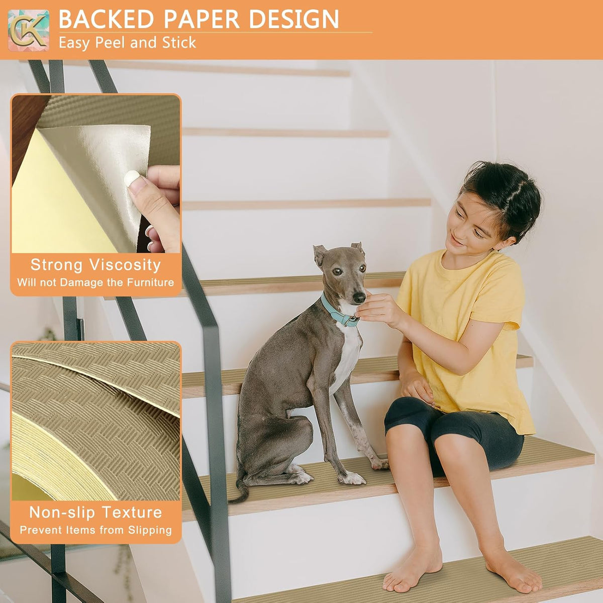Self-Adhesive Shelf Liner Kitchen Liner, Waterproof Backed Paper Easy Peel and Stick Contact Liner