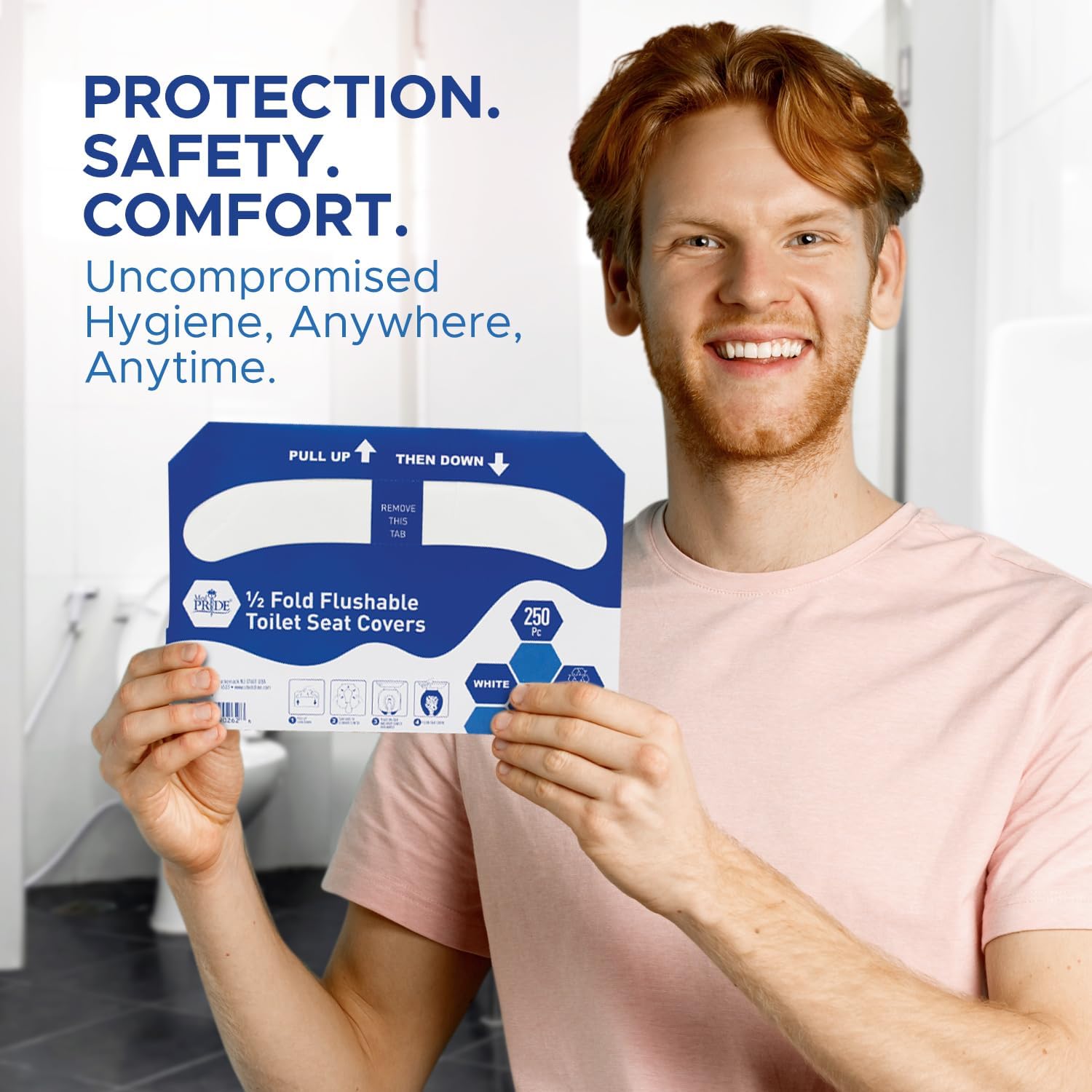 MED PRIDE Eco-Friendly Bathroom Protector Sheets - Septic Safe-Disposable Toilet Seat Covers [Pack