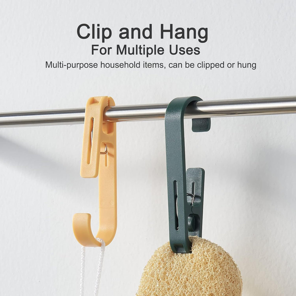 Large Clothes Pins Towel Clips, 4 Pcs Multipurpose Strong Plastic Hanger S Hook for Shower Curtain