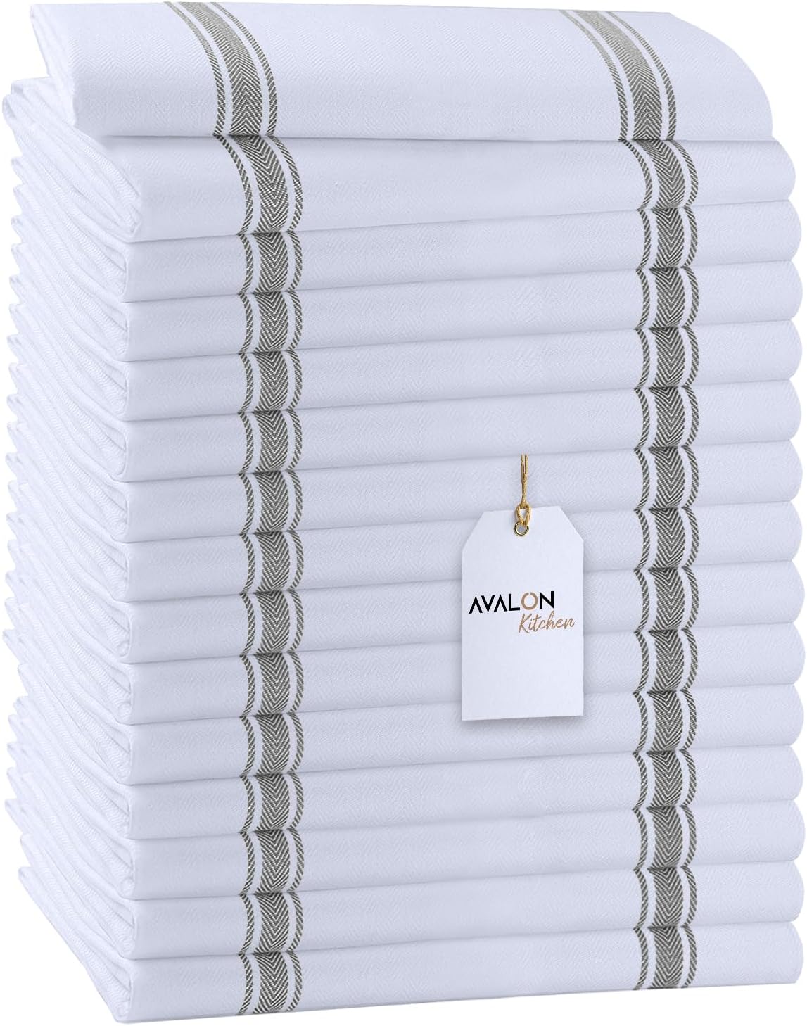Dish Towels Set (Value Pack of 15) Size 15x25 Inch, 100% Cotton Soft & Absorbent Linen Kitchen