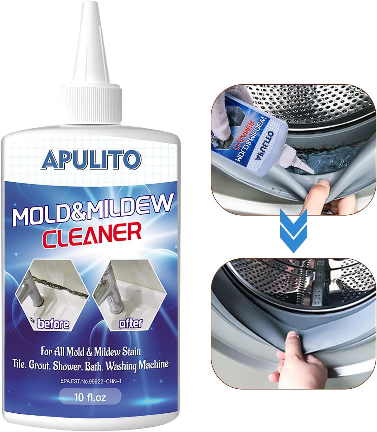 APULITO Household Cleaner Gel Cleaning Gel for Shower Bathroom Tile Sink Kitchen 10 Fl Oz (Pack of