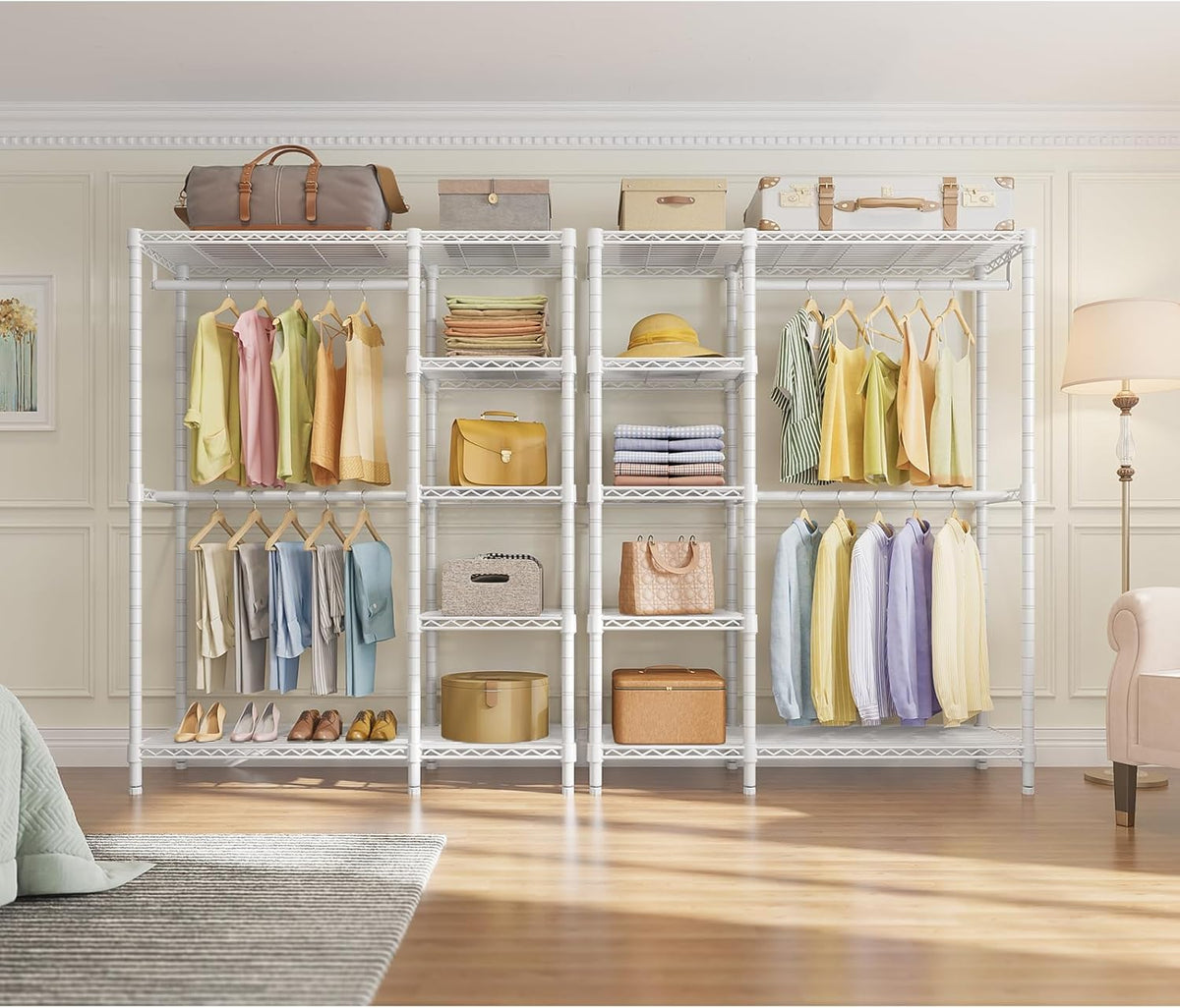VIPEK V7 Garment Racks for Hanging Clothes Heavy Duty Clothes Rack with Shelves, Portable Closet