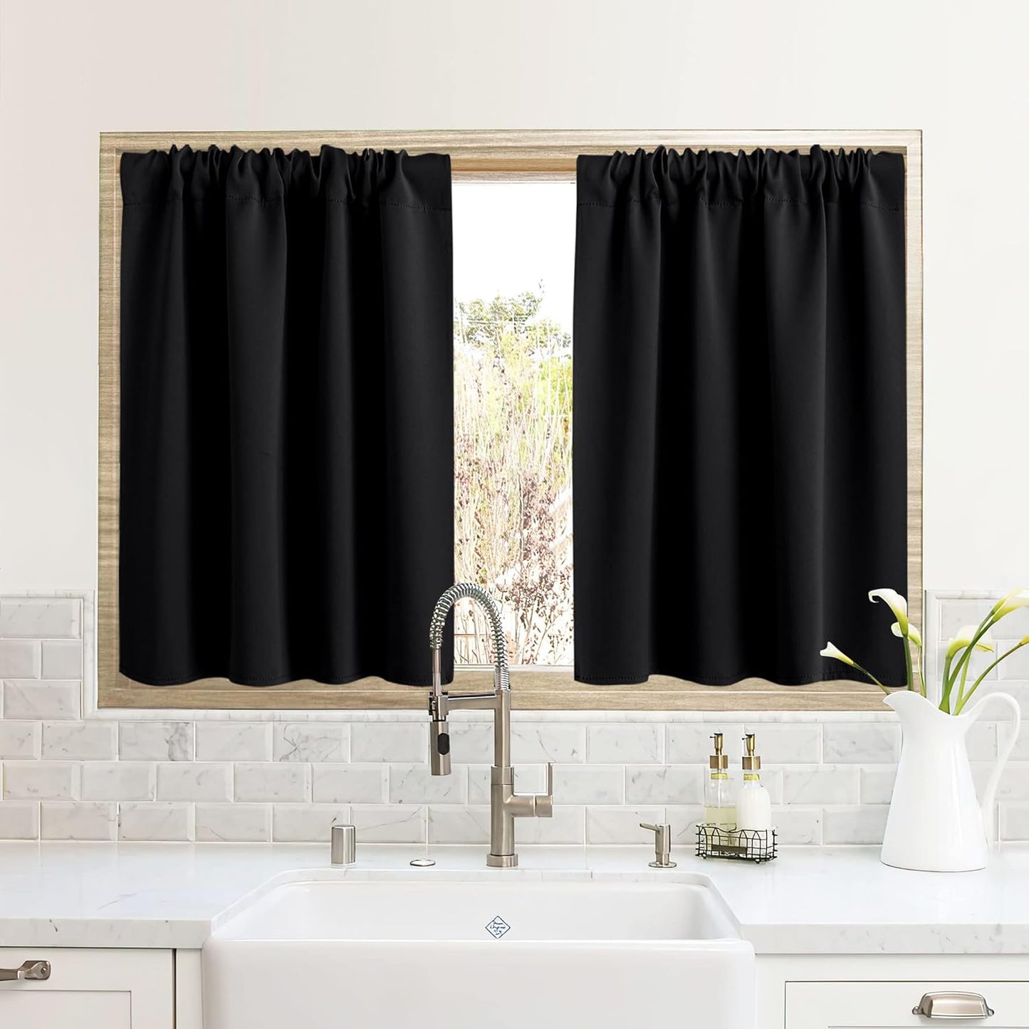 RYB HOME RV Camper Door Window Curtains -Blackout Privacy Curtains & Drapes for Bathroom Bedroom
