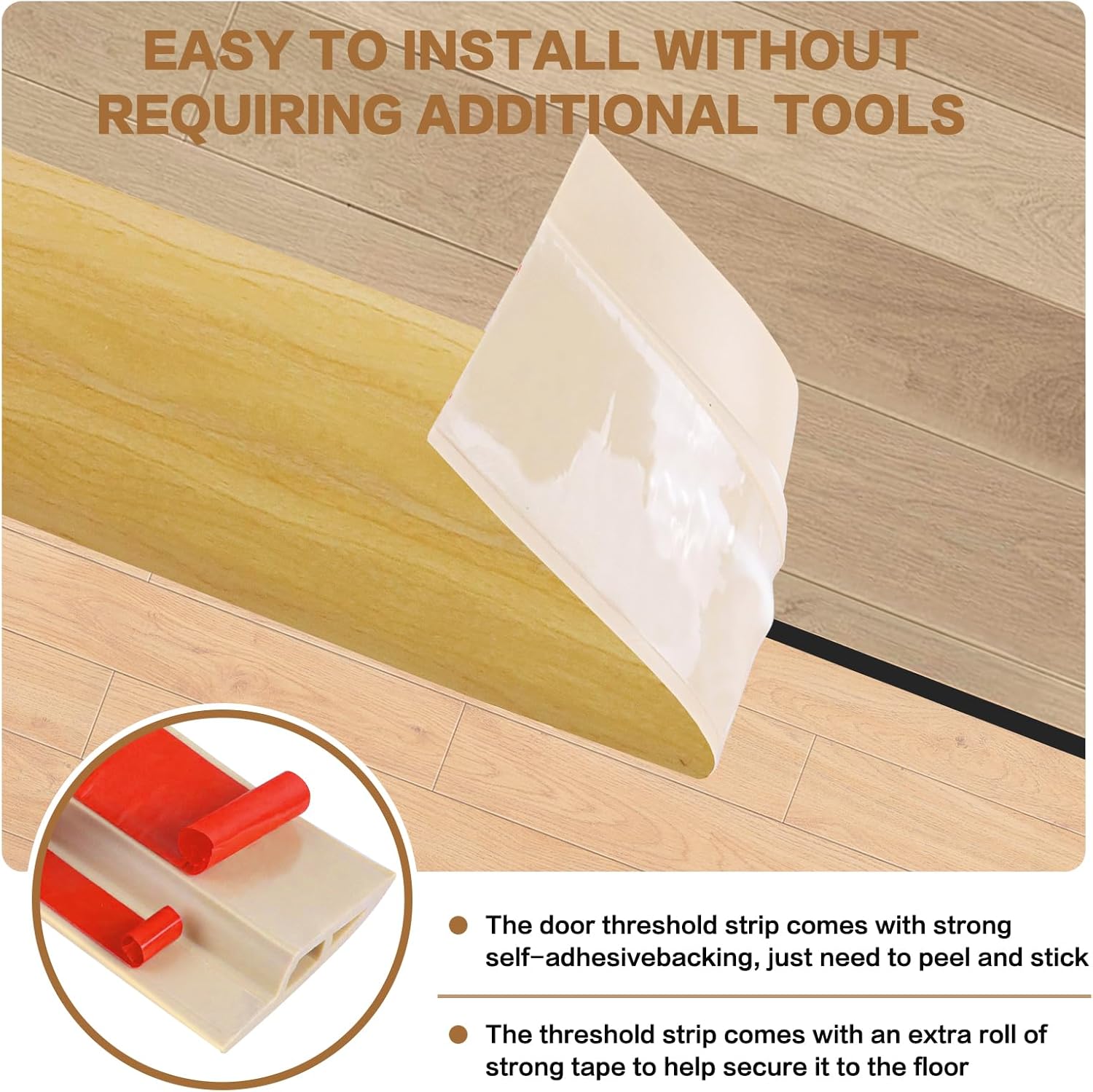 Floor Transition Strip Vinyl Door Threshold Ramp Self Adhesive Carpet Edging Strip Doorway Edge
