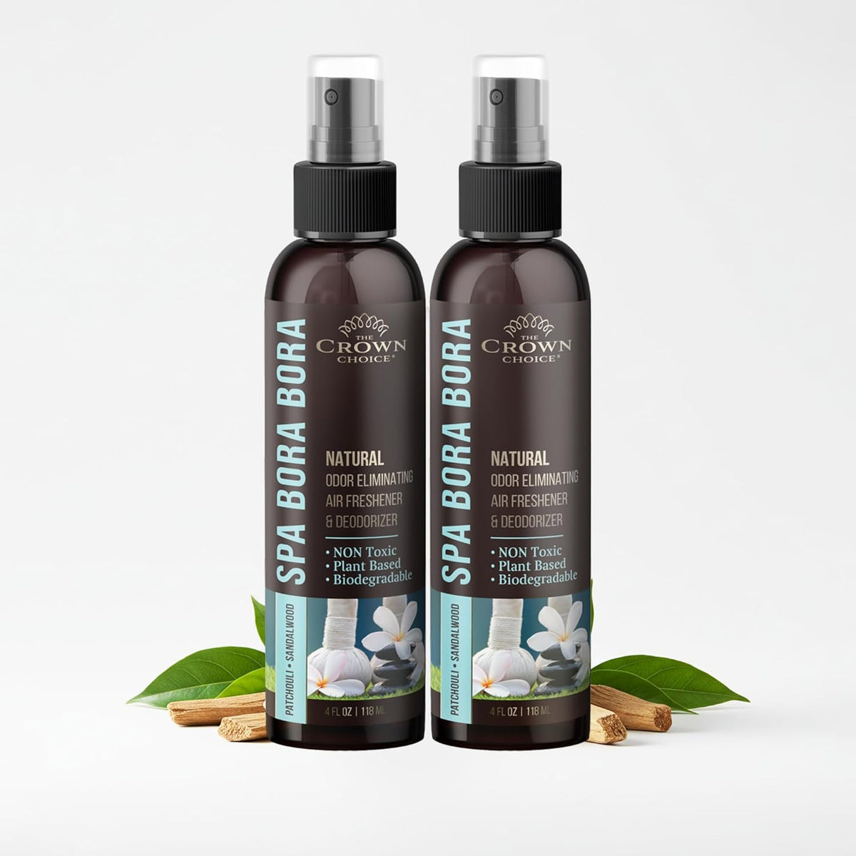 Non-Toxic Odor Eliminator, Natural Sandalwood & Patchouli Air Freshener Spray for Home, Room