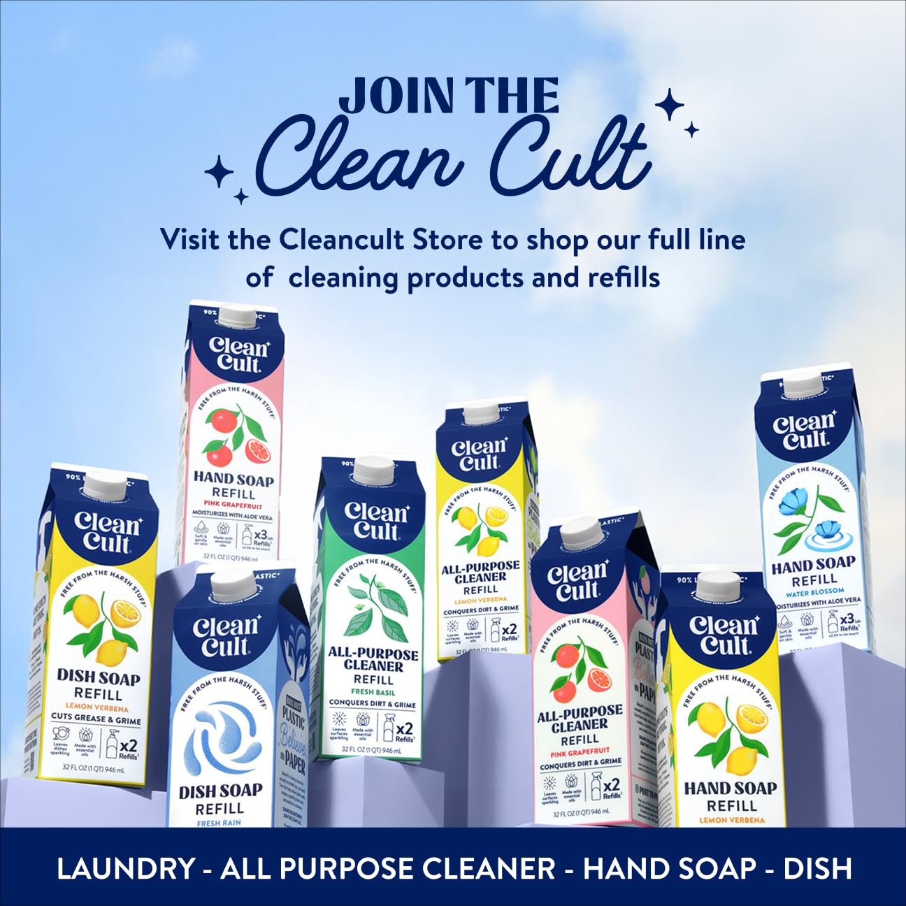 Cleancult Liquid Hand Soap Refill - Juniper Sandalwood - Gentle On Sensitive Skin - Made with Aloe