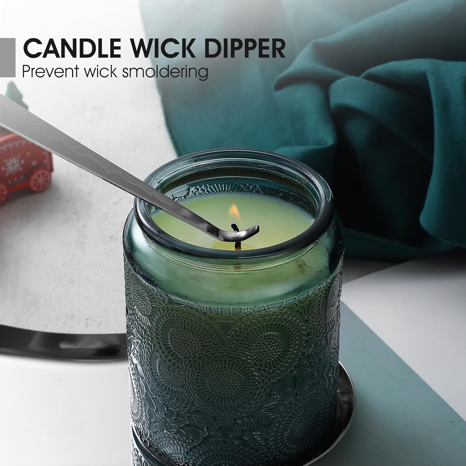 PATOISE 3 in 1 Candle Accessory Set, Candle Wick Trimmer Cutter, Candle Snuffer, Candle Wick Dipper
