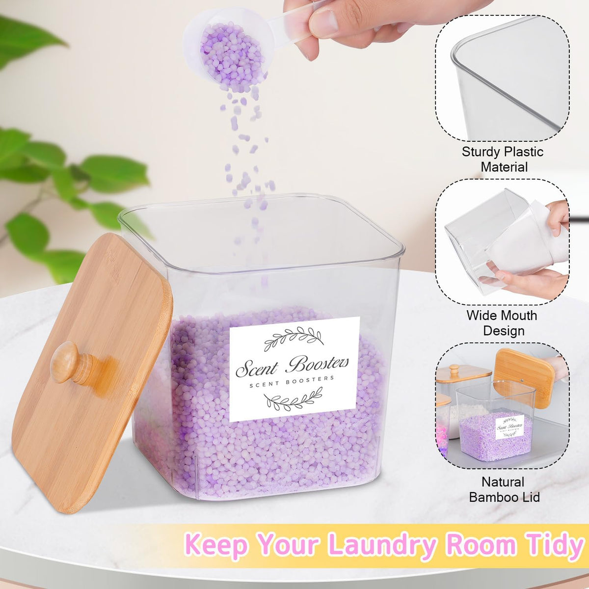 efluky 4+1 pack Laundry Pods Container & Dryer Sheet Holder Set,Clear Laundry Room Organization
