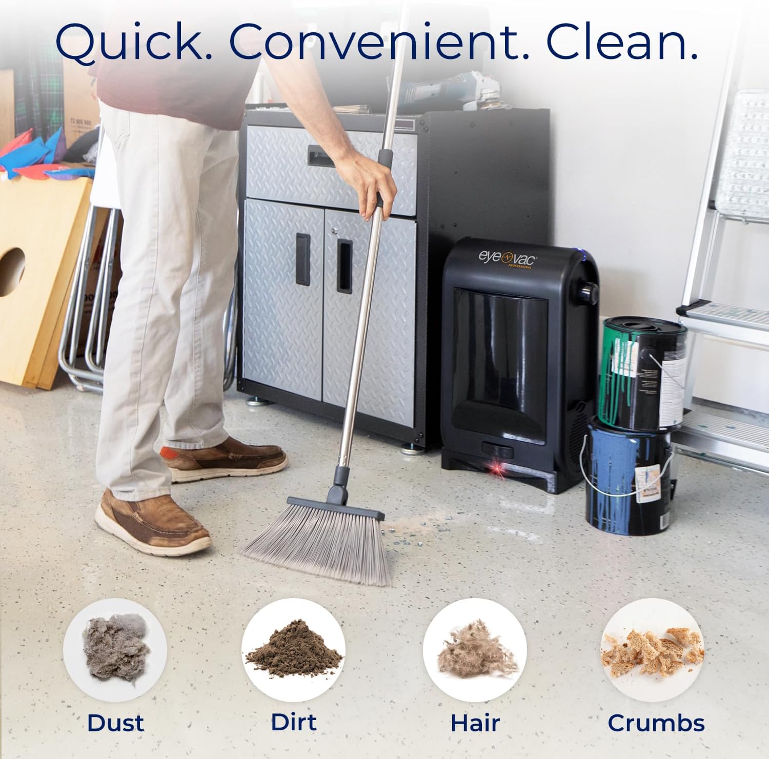 EyeVac Pro Touchless Vacuum Automatic Dustpan - Ultra Fast & Powerful - Great for Sweeping Salon