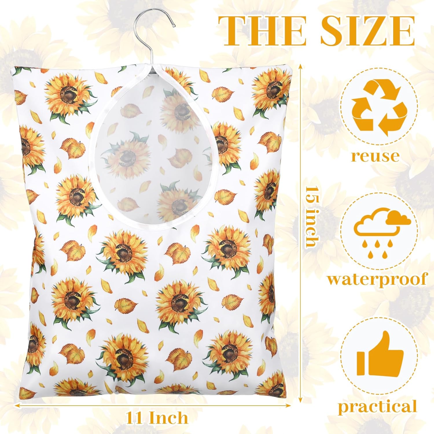 Woanger 2 Pcs Clothes Pin Bag Clothespin Holder 15 x 11 in to Hang on Line Clothes Pin Hanging Bag