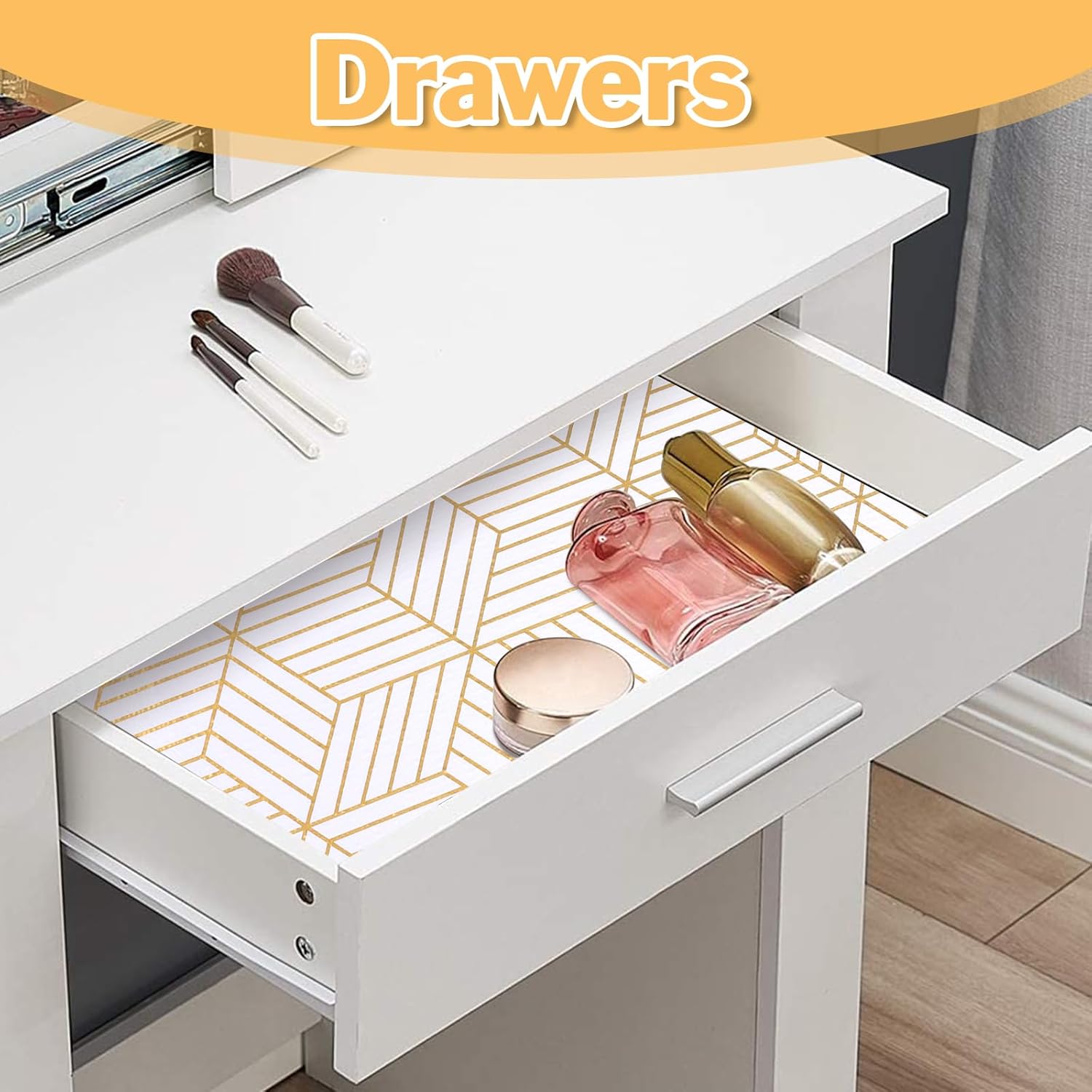 Shelf Liners for Kitchen Cabinets Non Adhesive Shelf Liner Paper Non-Slip Thickened Drawer Liner