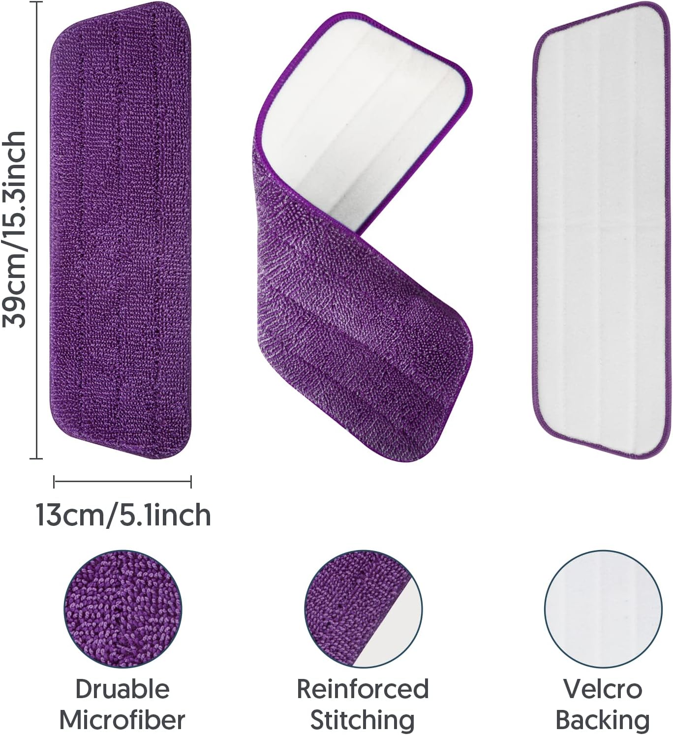 7 Count Reusable Microfiber Mop Pads for Swiffer PowerMop - MEXERRIS Microfiber Wet Pads Refills
