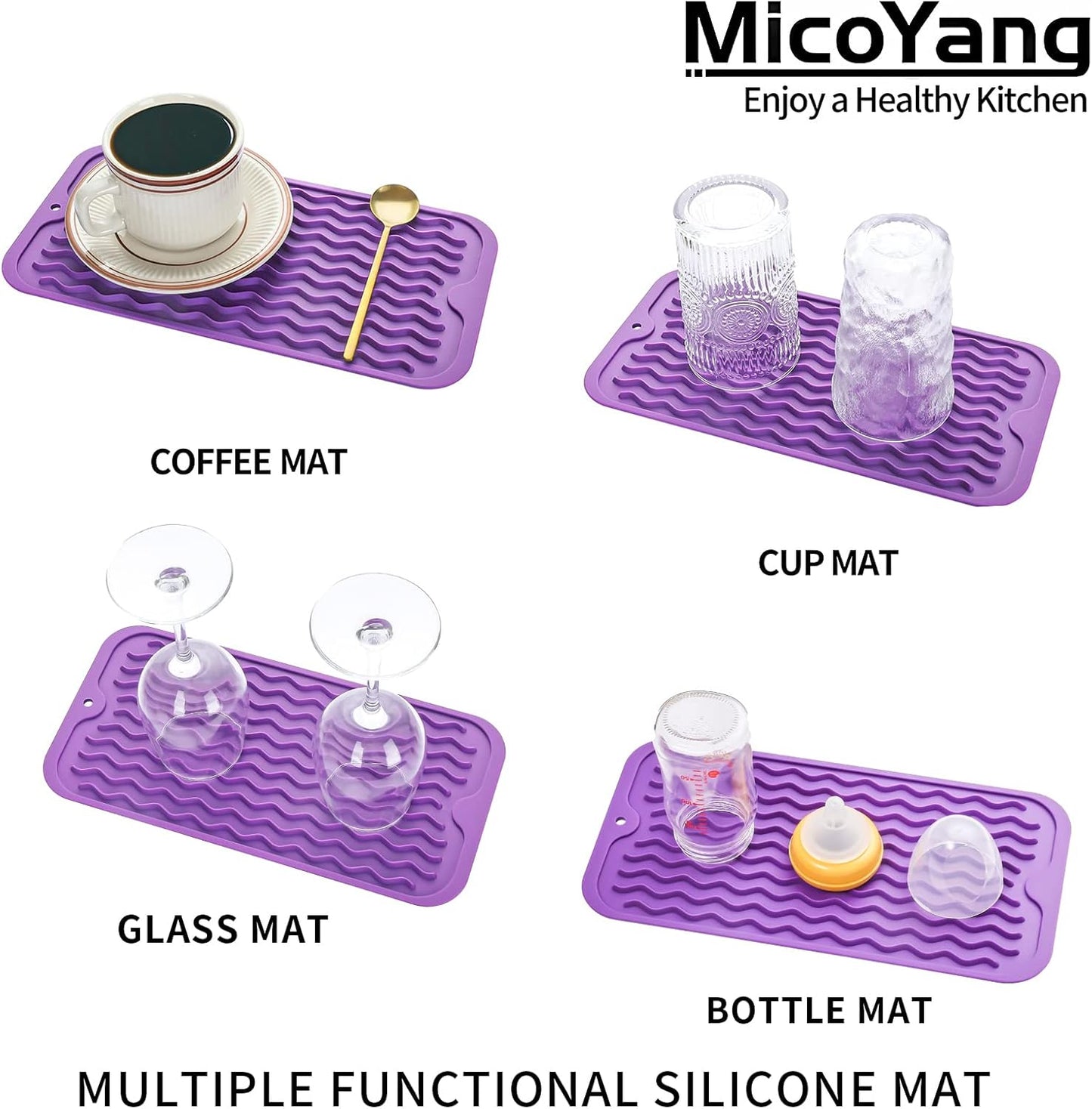 Silicone Dish Drying Mat for Multiple Usage,Easy clean,Eco-friendly,Heat-resistant Silicone Mat for