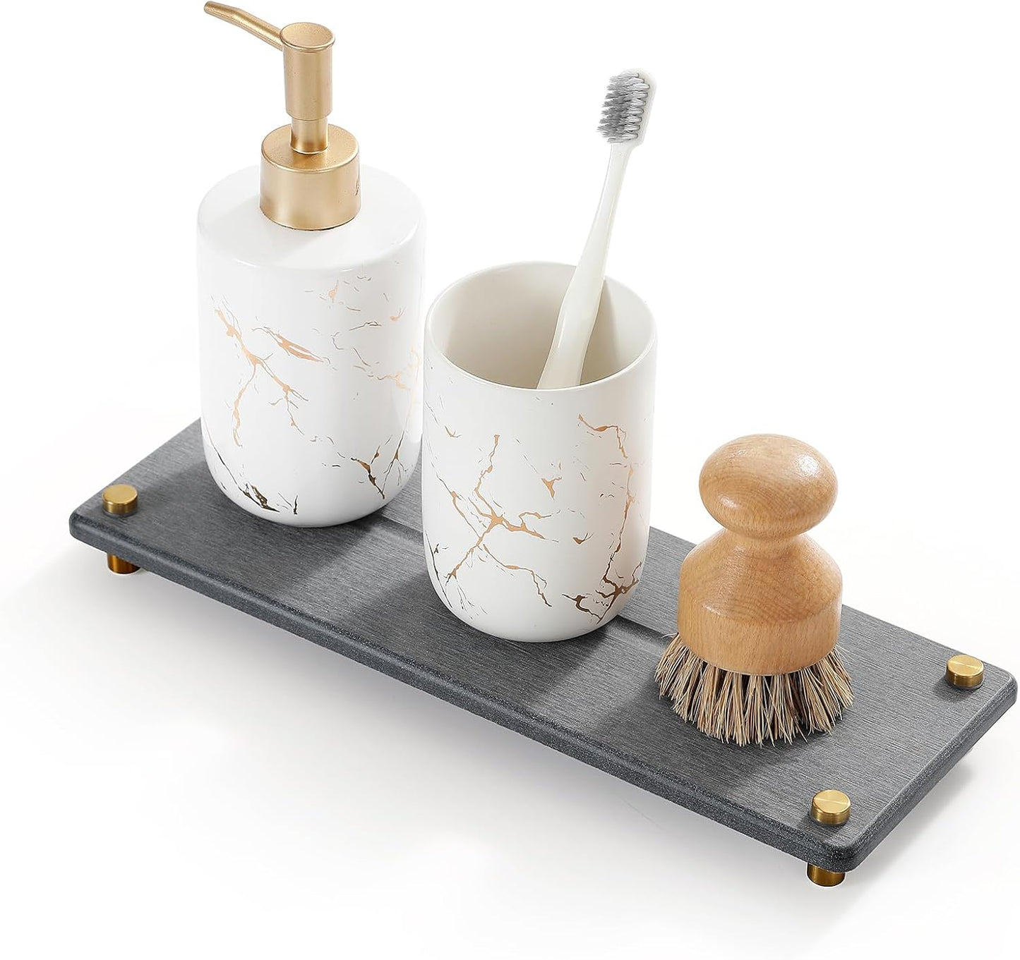 Kitchen Sink Caddy Water Absorbing Stone Drying Tray, Diatomite Bathroom Sink Organizer, Faucet