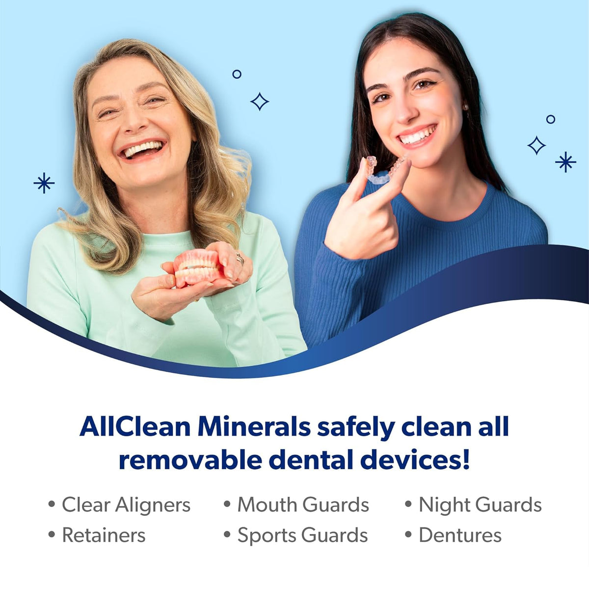 EverSmile AllClean Minerals – Deep Cleaner for Retainers, Clear Aligners, Invisalign, Dentures