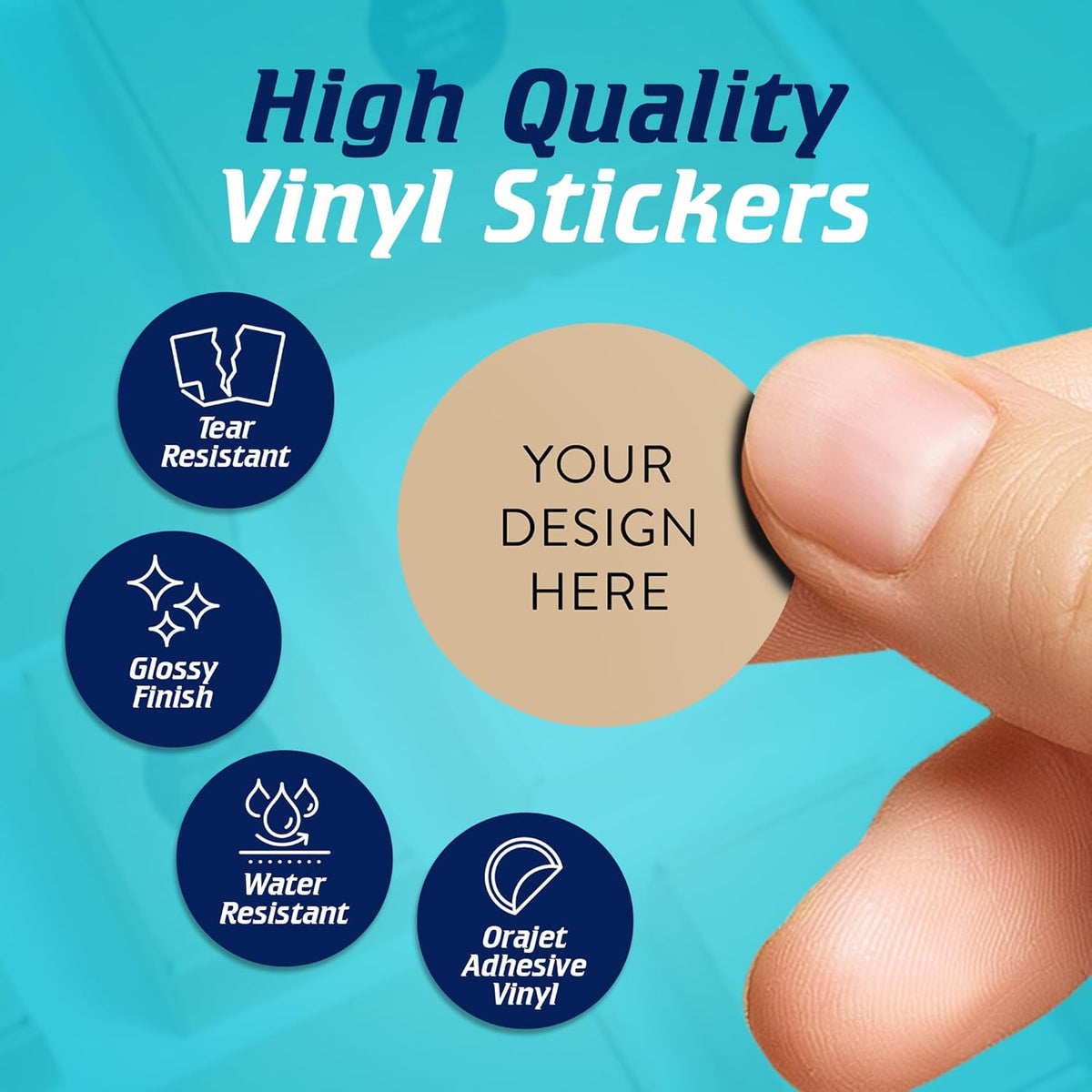 100 Custom Vinyl Stickers - Upload Your own Image, Text, Design, Logo - Personalized Logo Labels