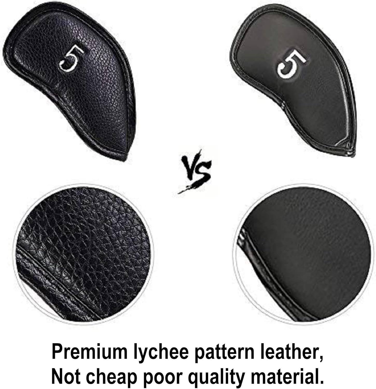 CRAFTSMAN GOLF 12pcs or 1pc Thick Synthetic Leather Golf Iron Head Covers Set Headcover Fit All